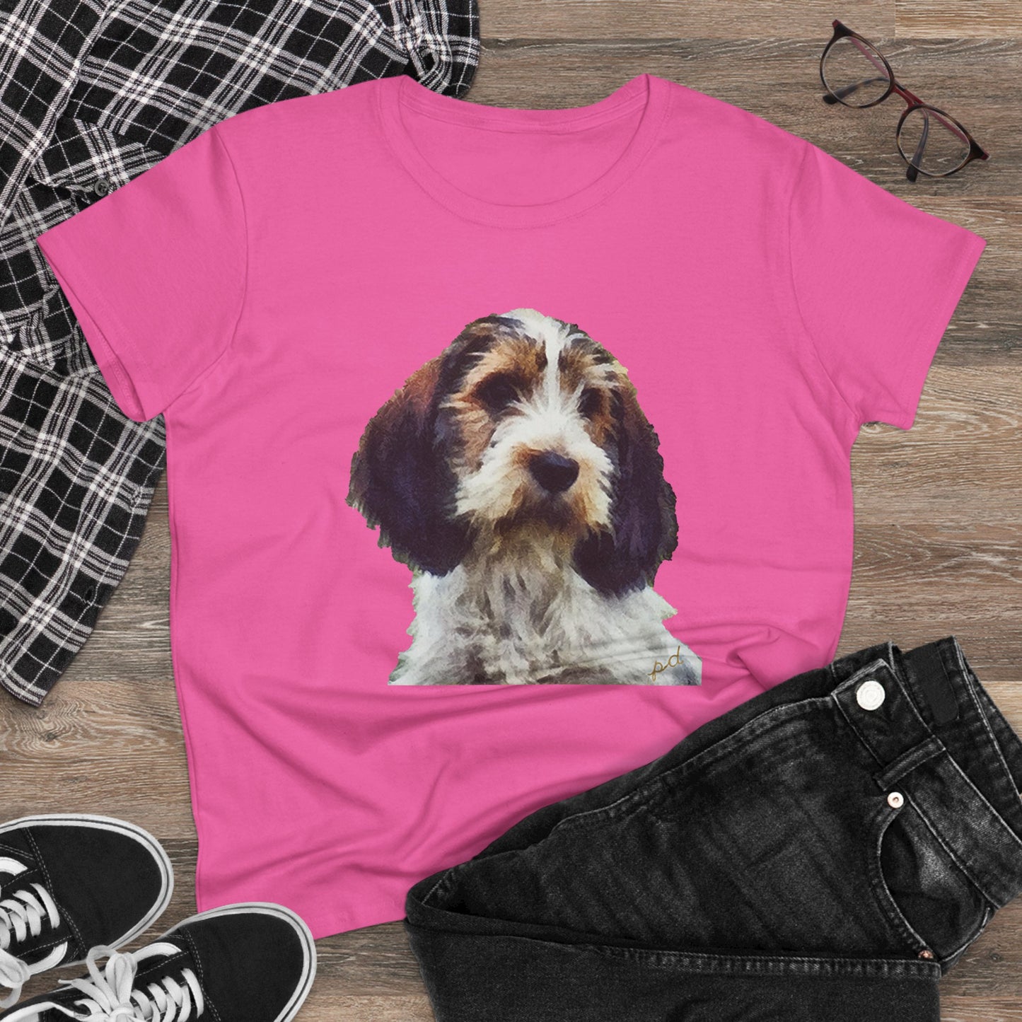Petit Basset Griffon Vendeen Women's Midweight Cotton Tee