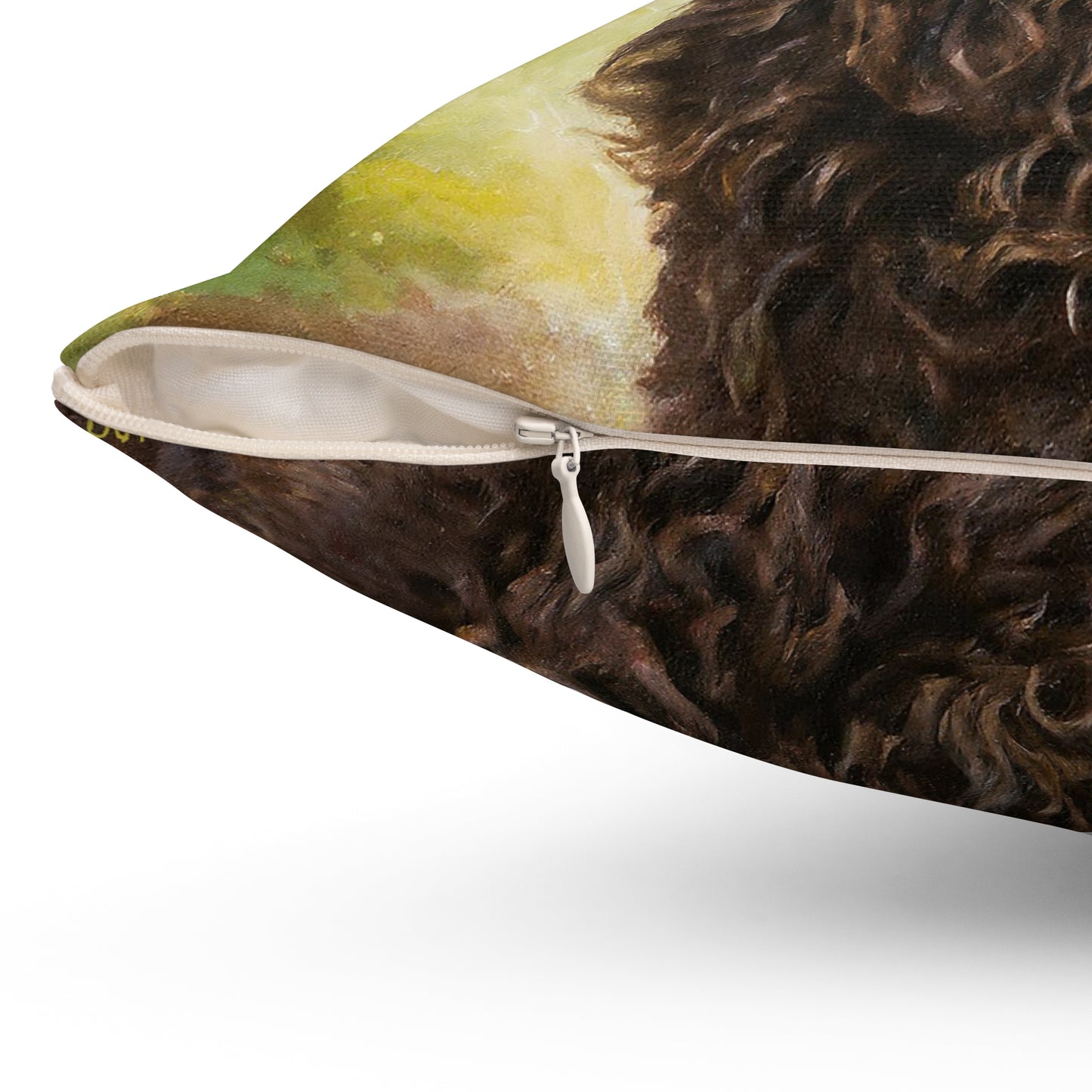 Curly-Coated Retriever Spun Polyester Throw Pillow
