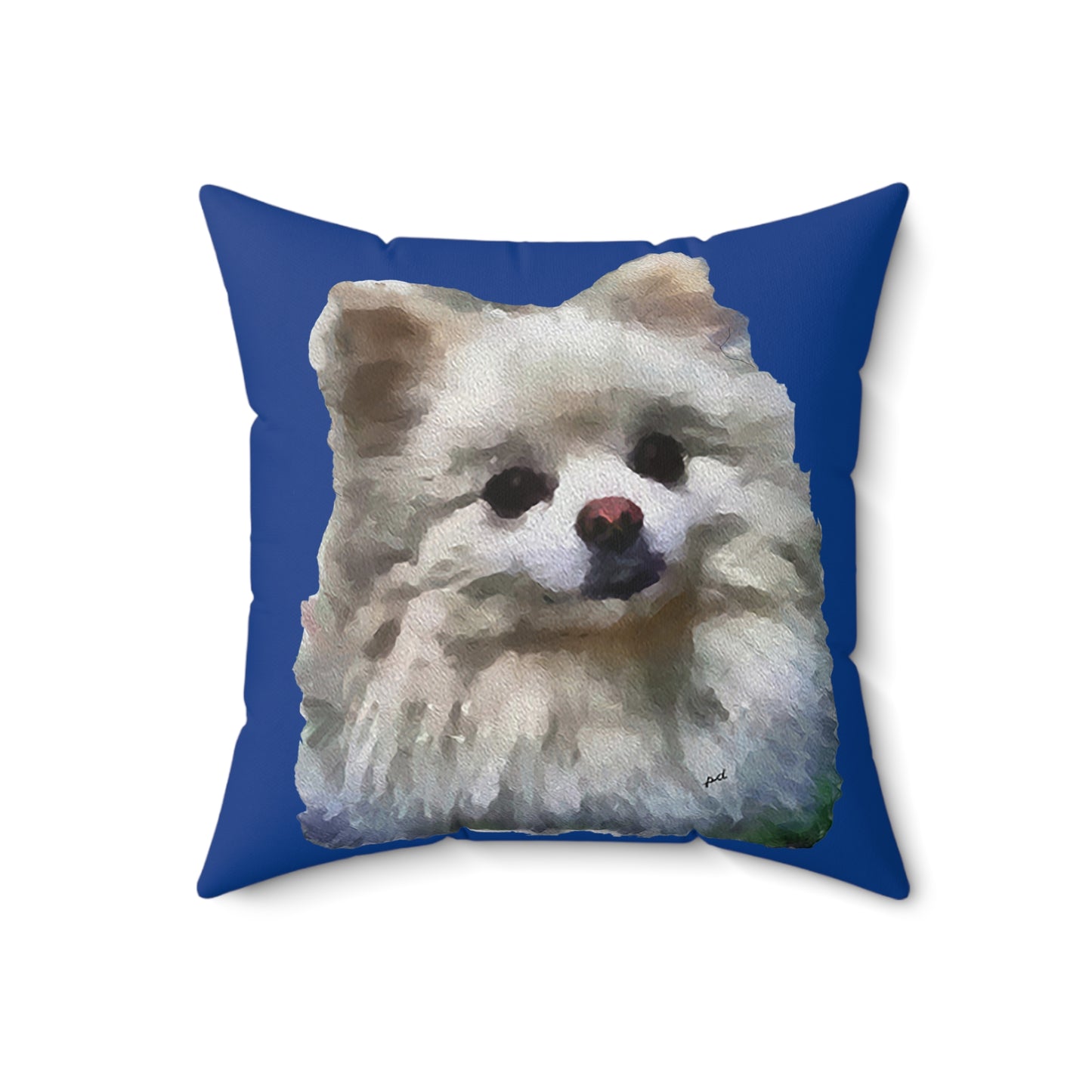 Pomeranian 'Snowball' - Spun Polyester Throw Pillow