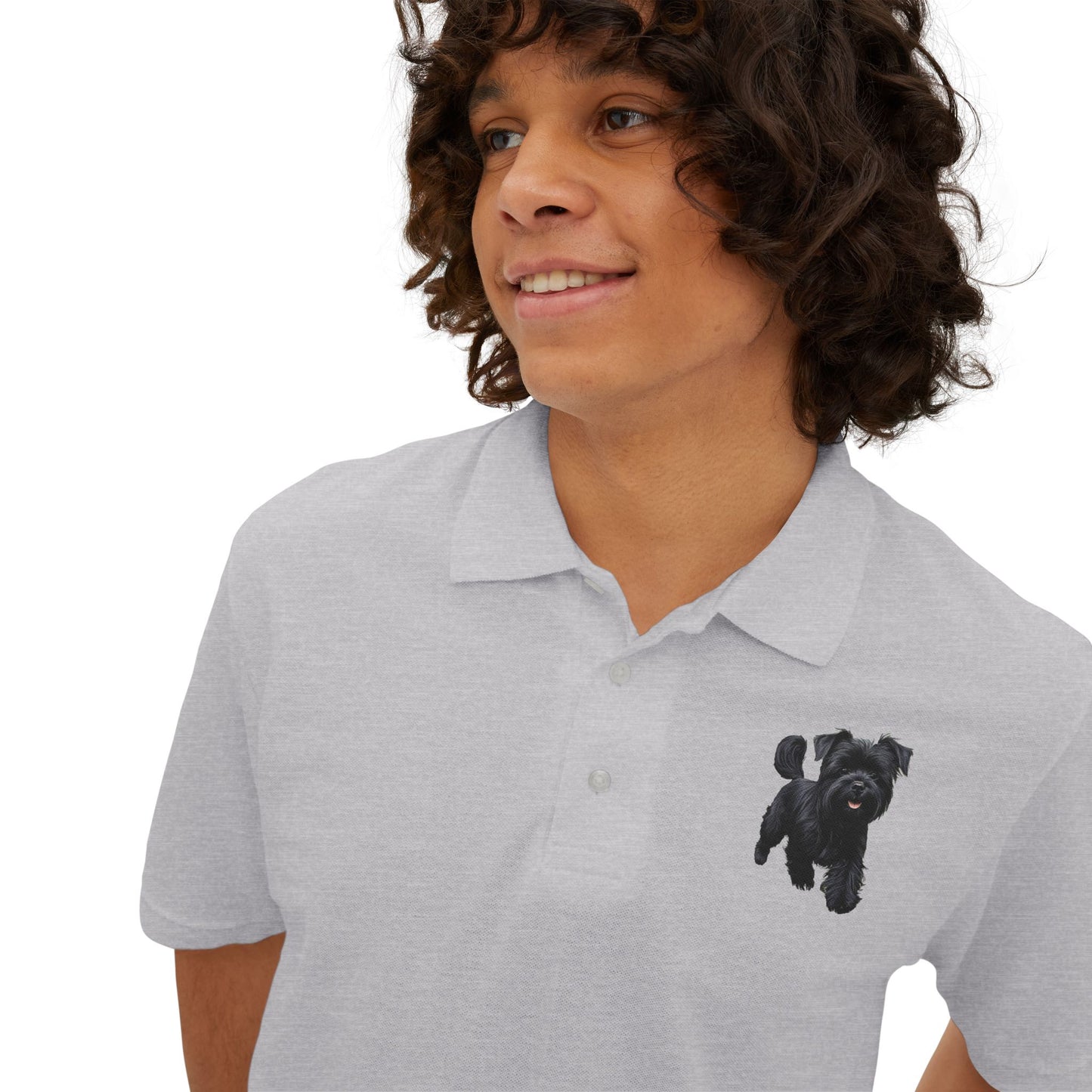 Affenspinscher Men's Piqué Polo Shirt: Whimsical Fashion for the Playful Spirit