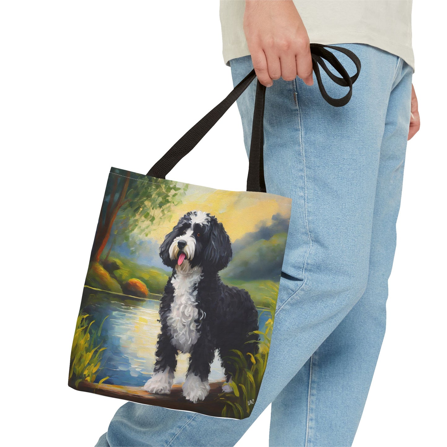 Portuguese Water Dog Polyester Tote Bag (AOP)