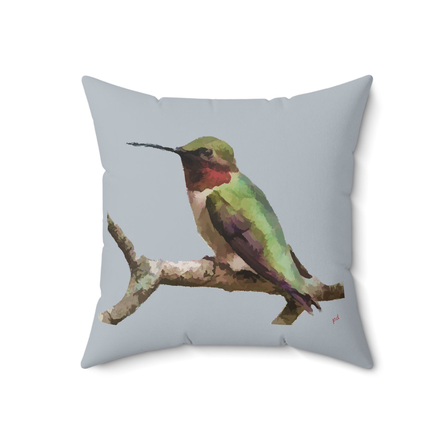 Humming Bird 'Cheeky' Spun Polyester Throw Pillow