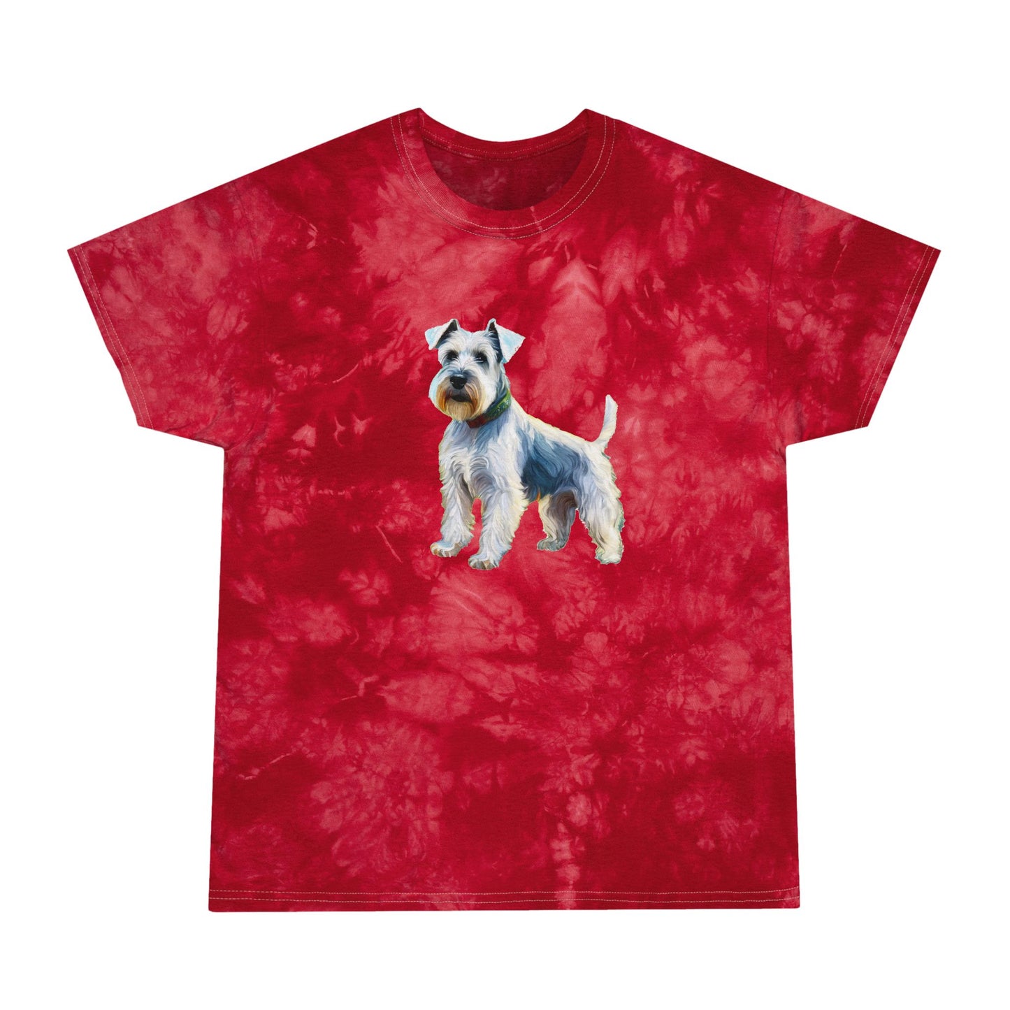 White Schnauzer Tie-Dye Tee, Crystal