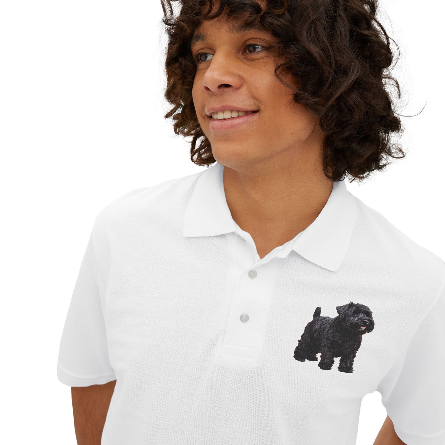 Black Russian Terrier Puppy Men's Piqué Polo Shirt