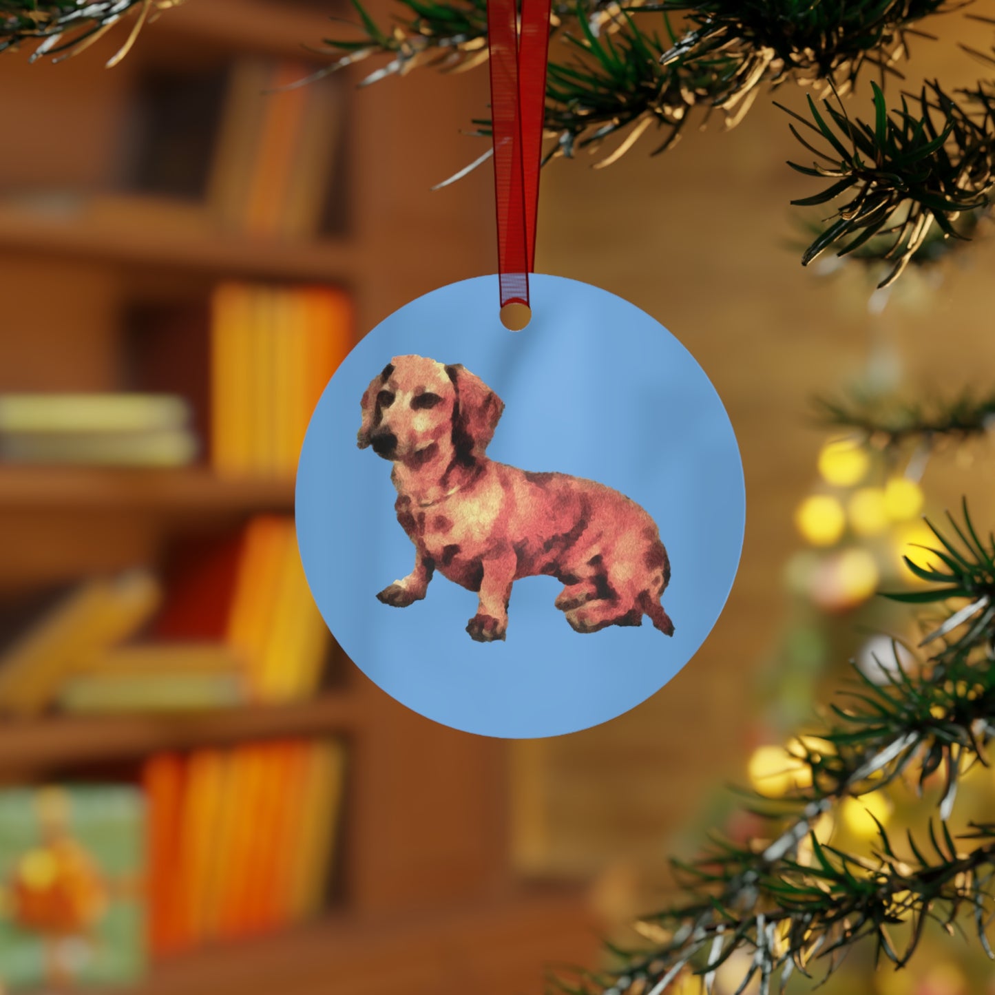 Dachshund 'Simone' Christmas Tree Metal Ornaments