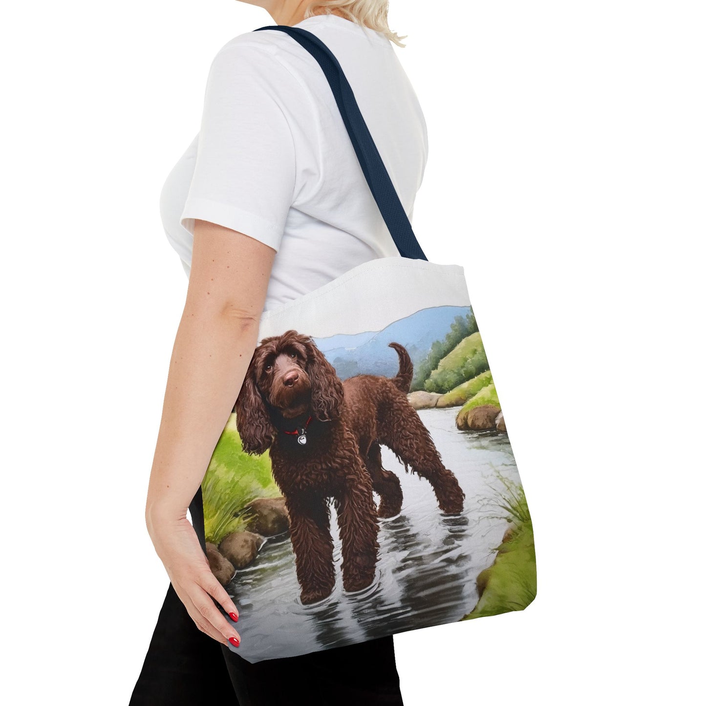 Irish Water Spaniel Polyester Tote Bag (AOP)