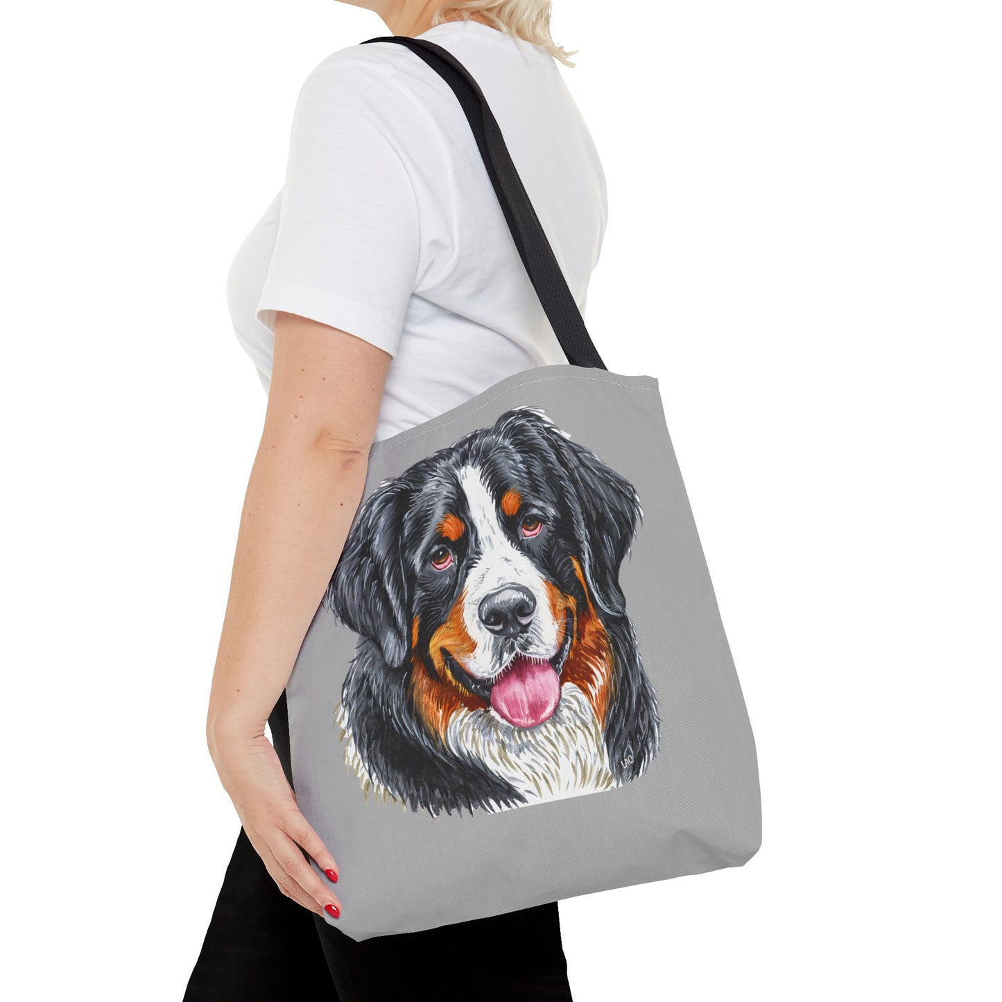 Bernese Mountain Dog Polyester Tote Bag (AOP)