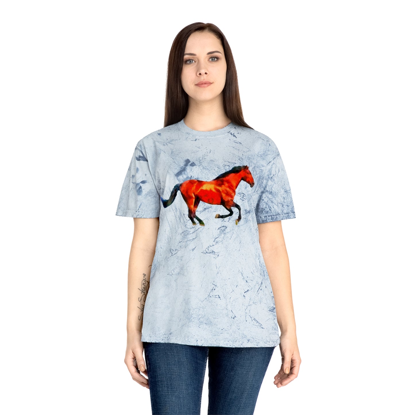 Horse 'Old Red' Unisex Cotton Color Blast T-Shirt
