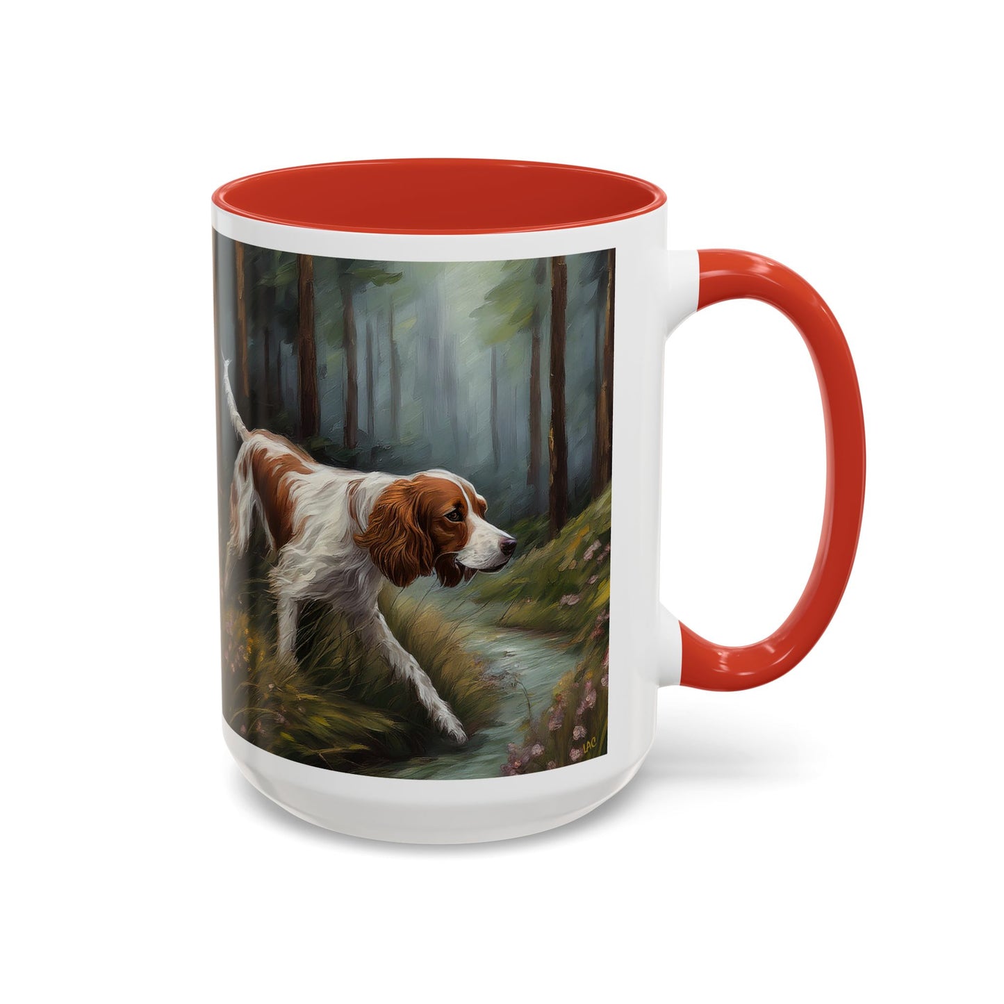 Irish Red & White Setter - Ceramic Accent Coffee Mug in Two Sizes