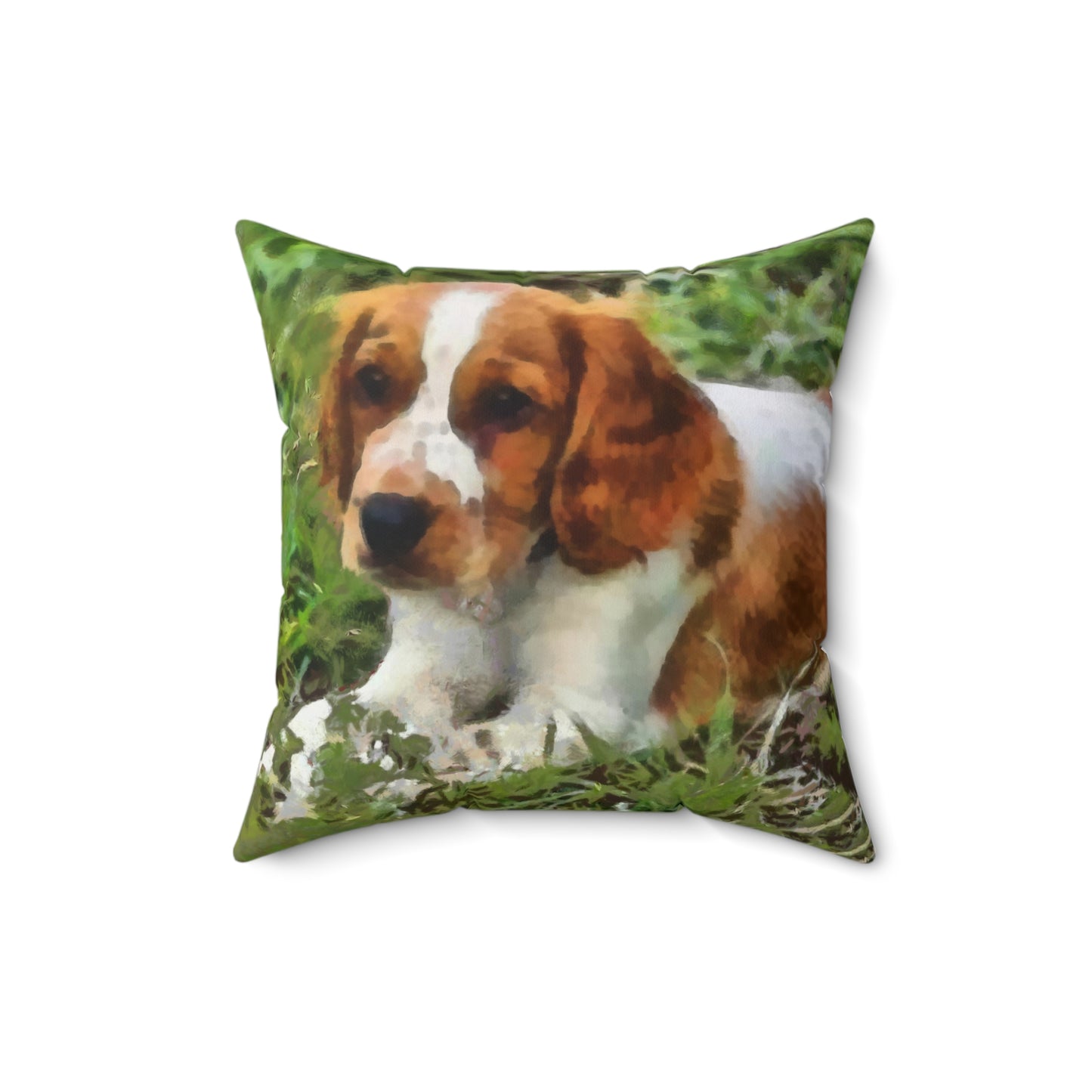 Welsh Springer Spaniel Spun Polyester Throw Pillow