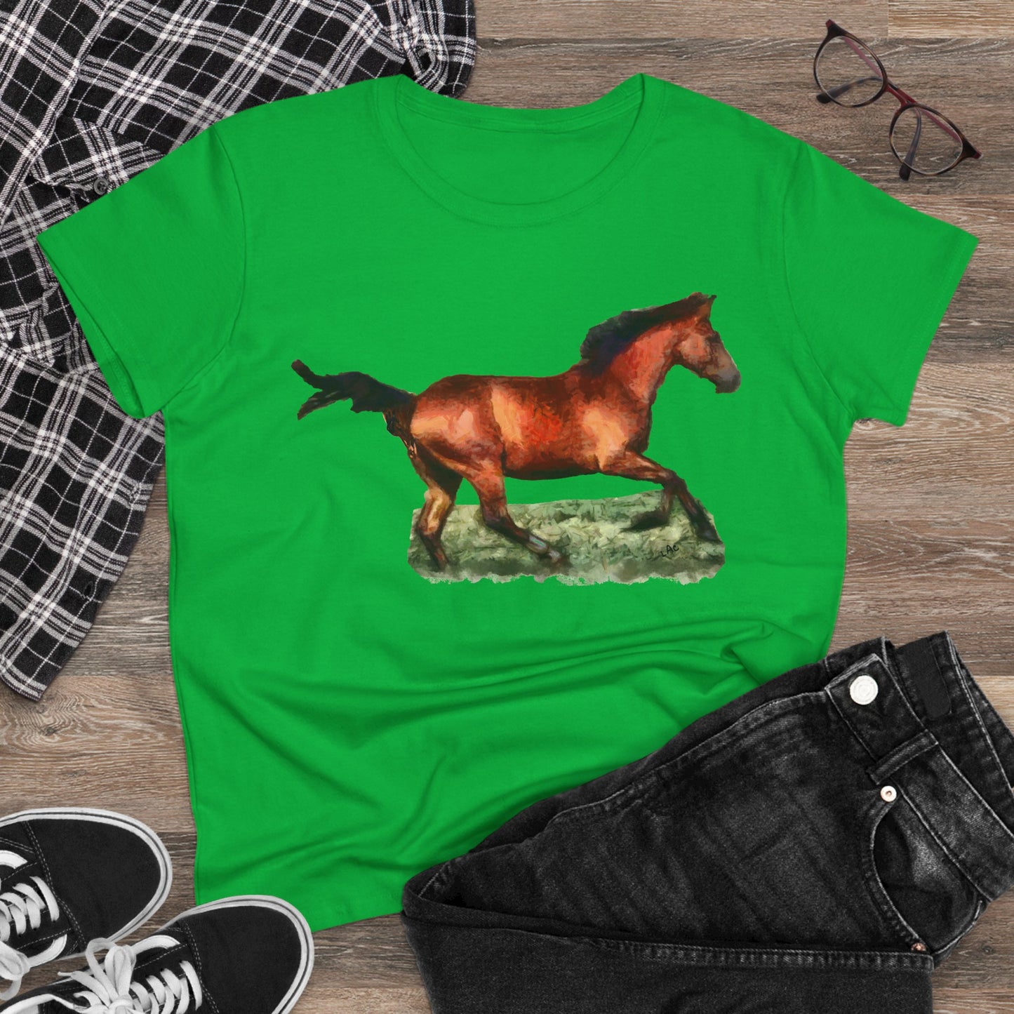 Horse 'Sam' Women's Midweight Cotton Tee