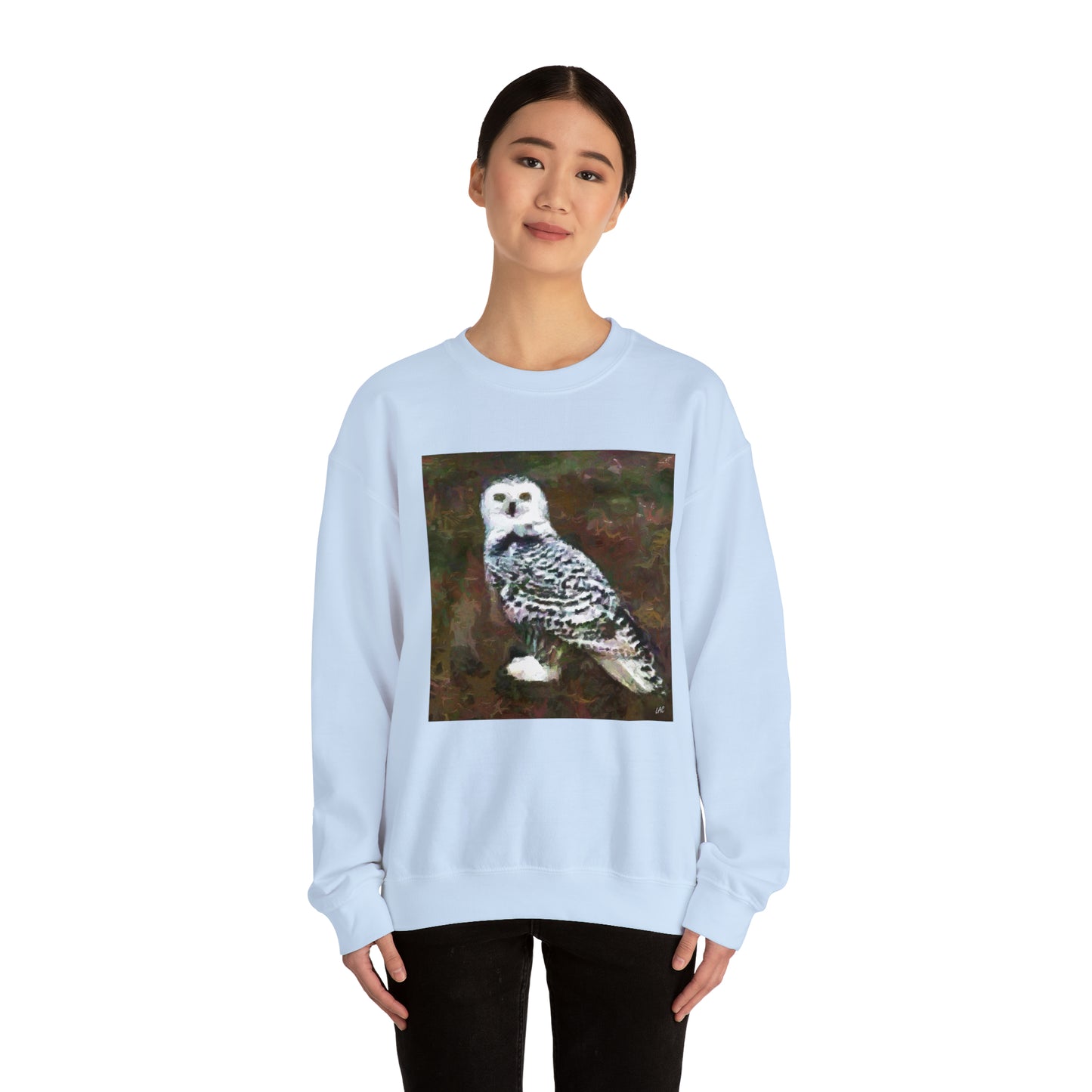 Snowy White Owl Unisex 50/50 Crewneck Sweatshirt