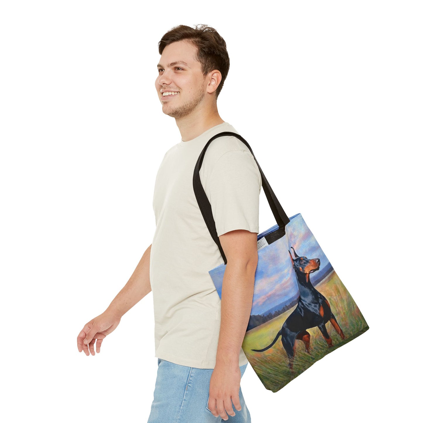 Doberman Pinscher Polyester Tote Bag (AOP)