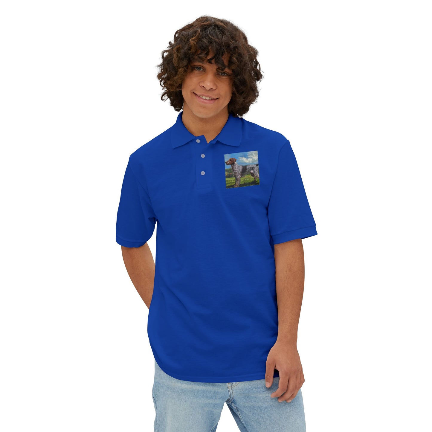 Wirehaired Pointing Griffon Men's Piqué Polo Shirt