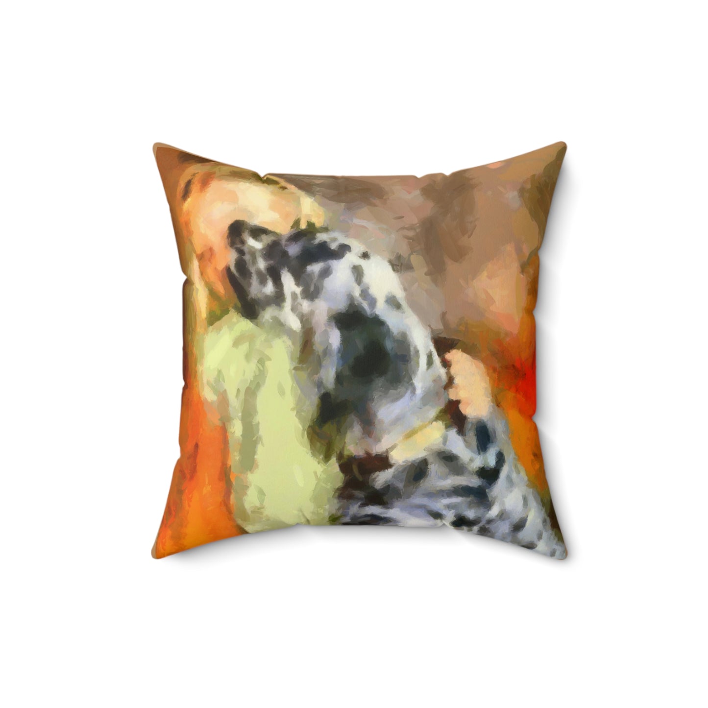 English Setter & Child Spun Polyester Throw Pillow