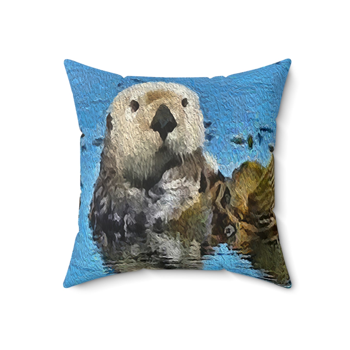 Sea Otter 'Ollie' Spun Polyester Throw Pillow