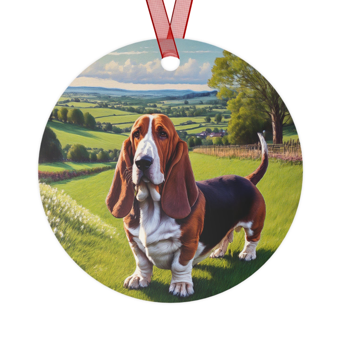 Basset Hound Christmas Tree Metal Ornaments: Timeless Holiday Elegance