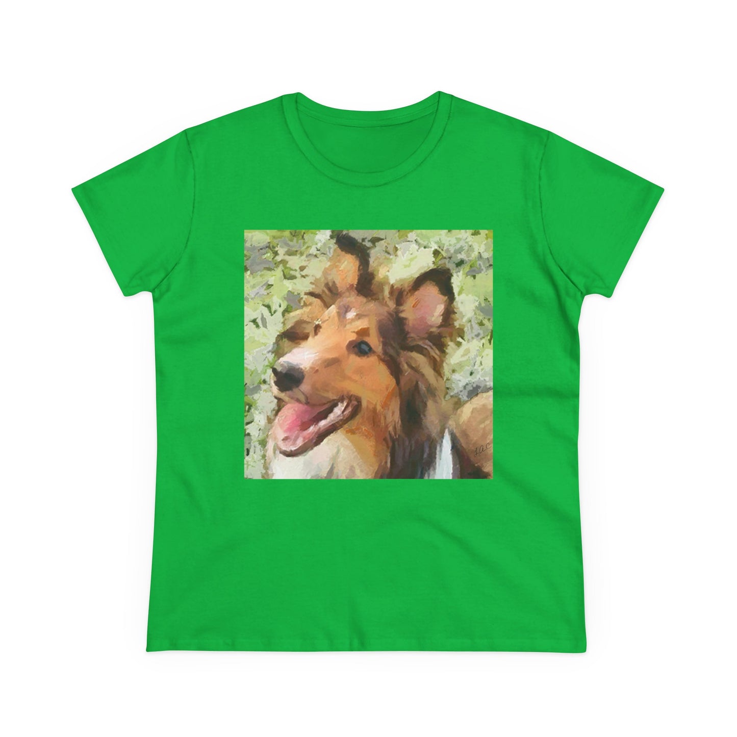 Sheltie - Shetland Sheep Dog 'Sheltie Mae' Women's Midweight Cotton Tee