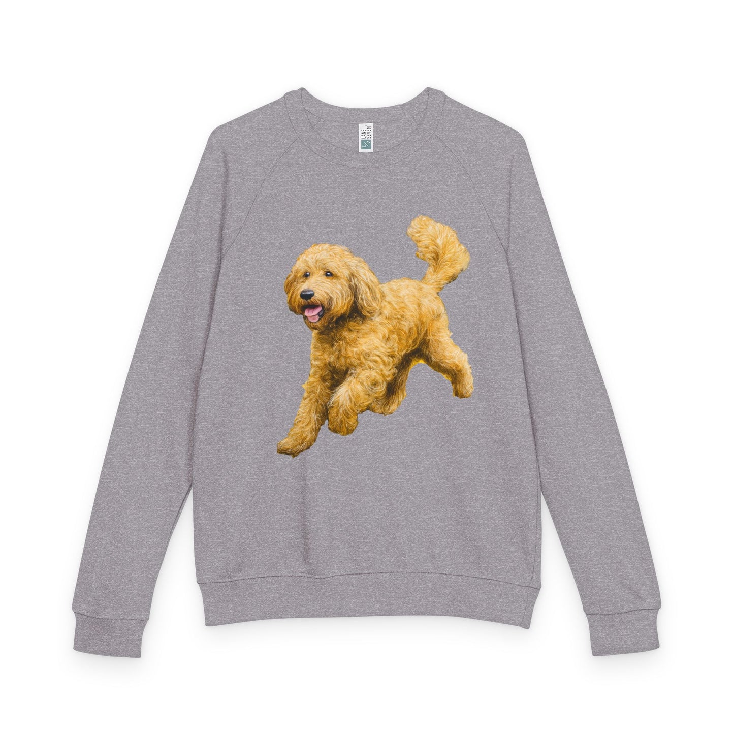 Goldendoodle Unisex French Terry Raglan Crewneck Long Sleeve