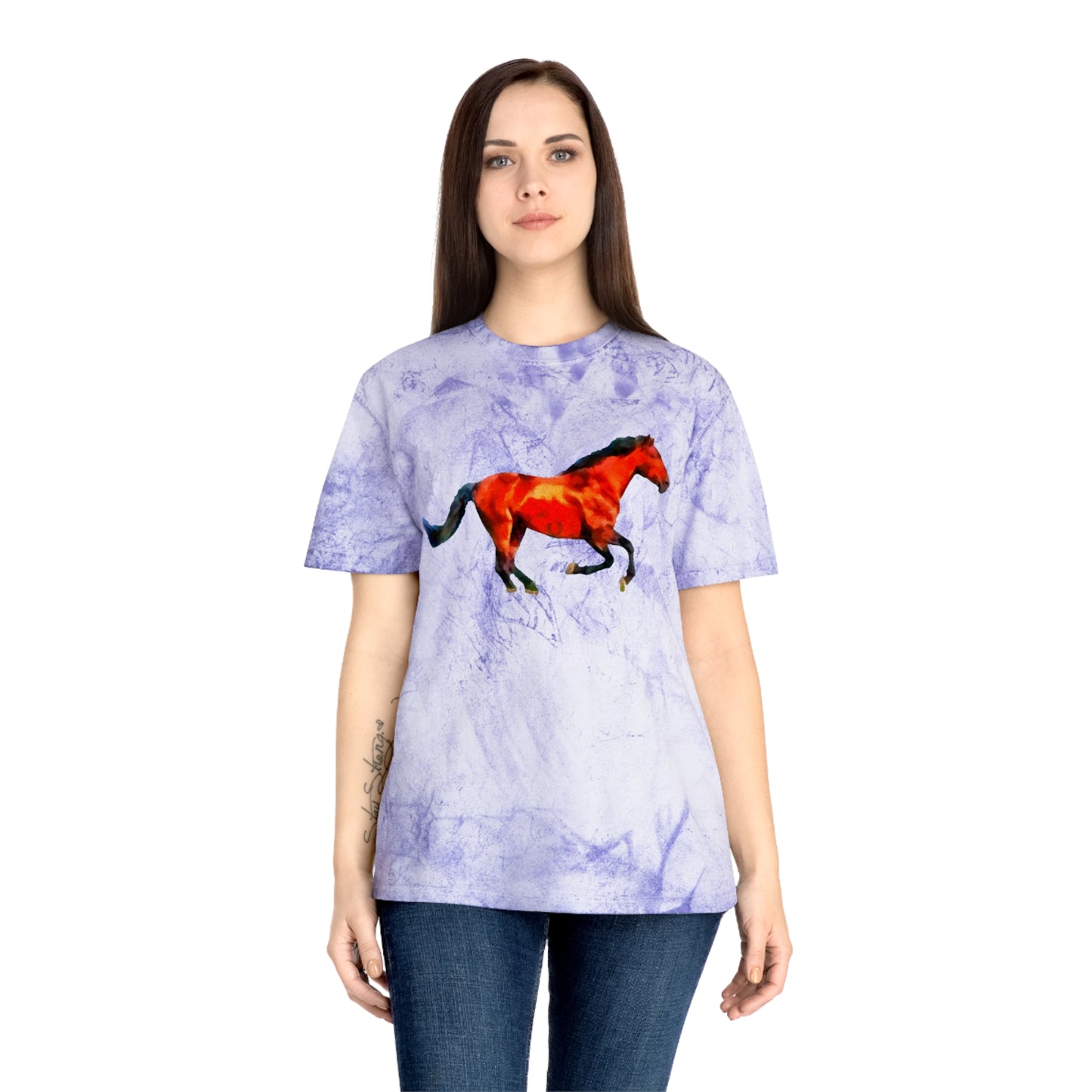 Horse 'Old Red' Unisex Cotton Color Blast T-Shirt