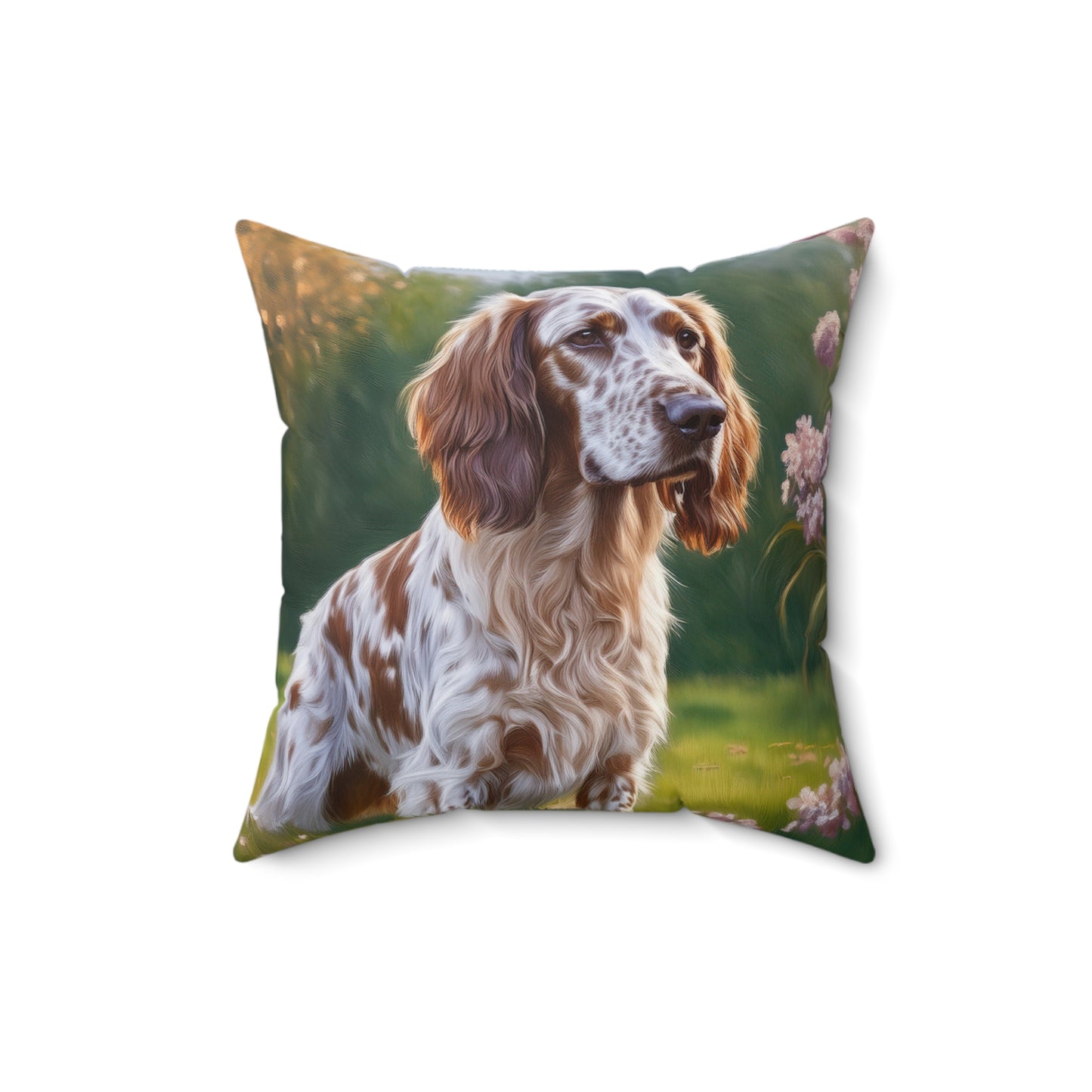 Charming English Setter Spun Polyester Throw Pillow