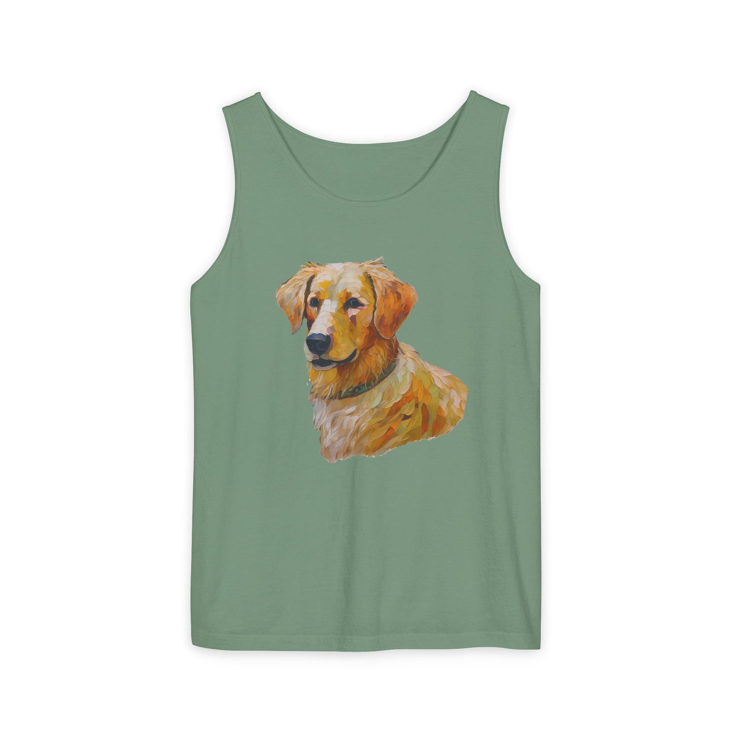 Golden Retriever Puppy - Unisex Relaxed Fit Garment-Dyed Tank Top