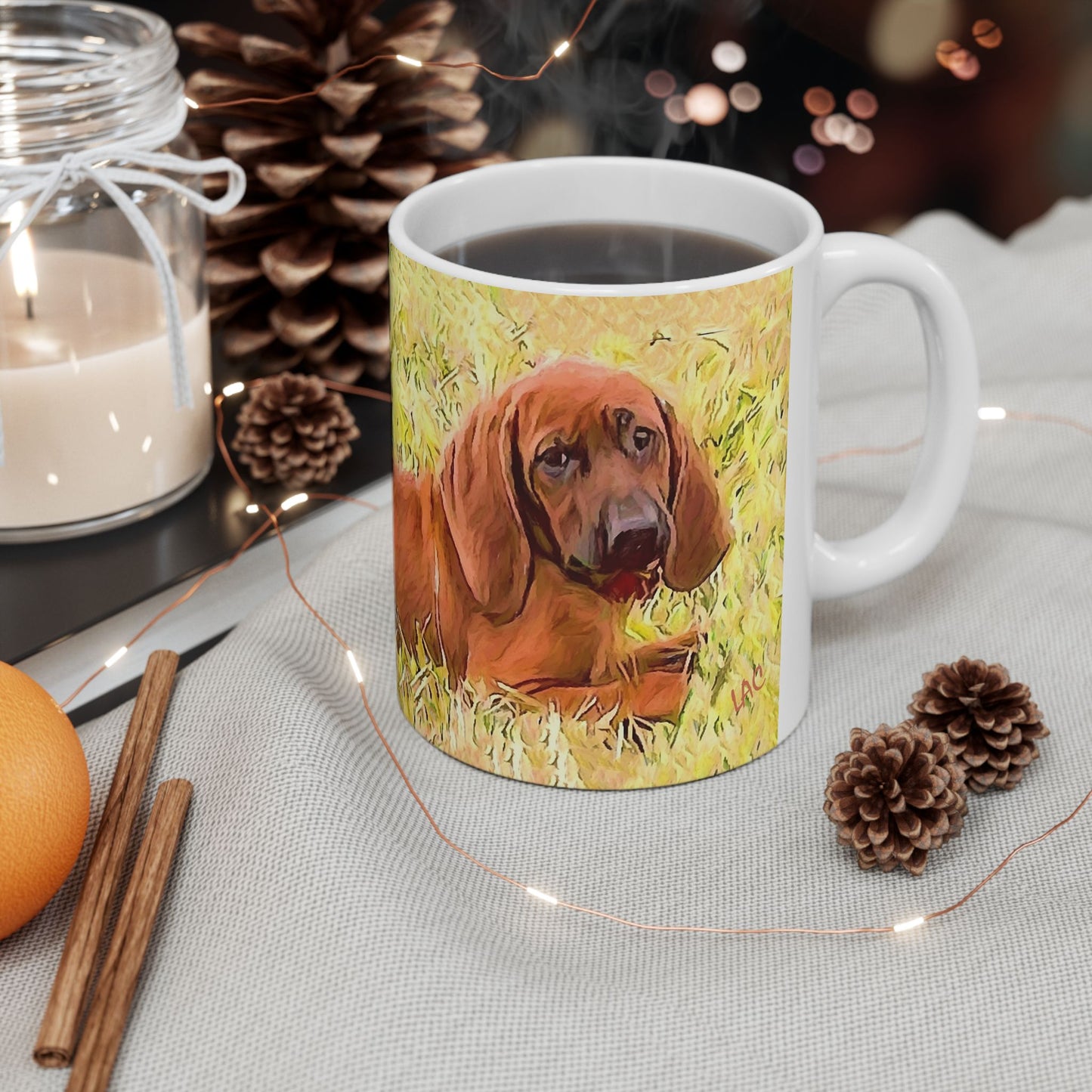 Redbone Coonhound Ceramic Mug 11oz