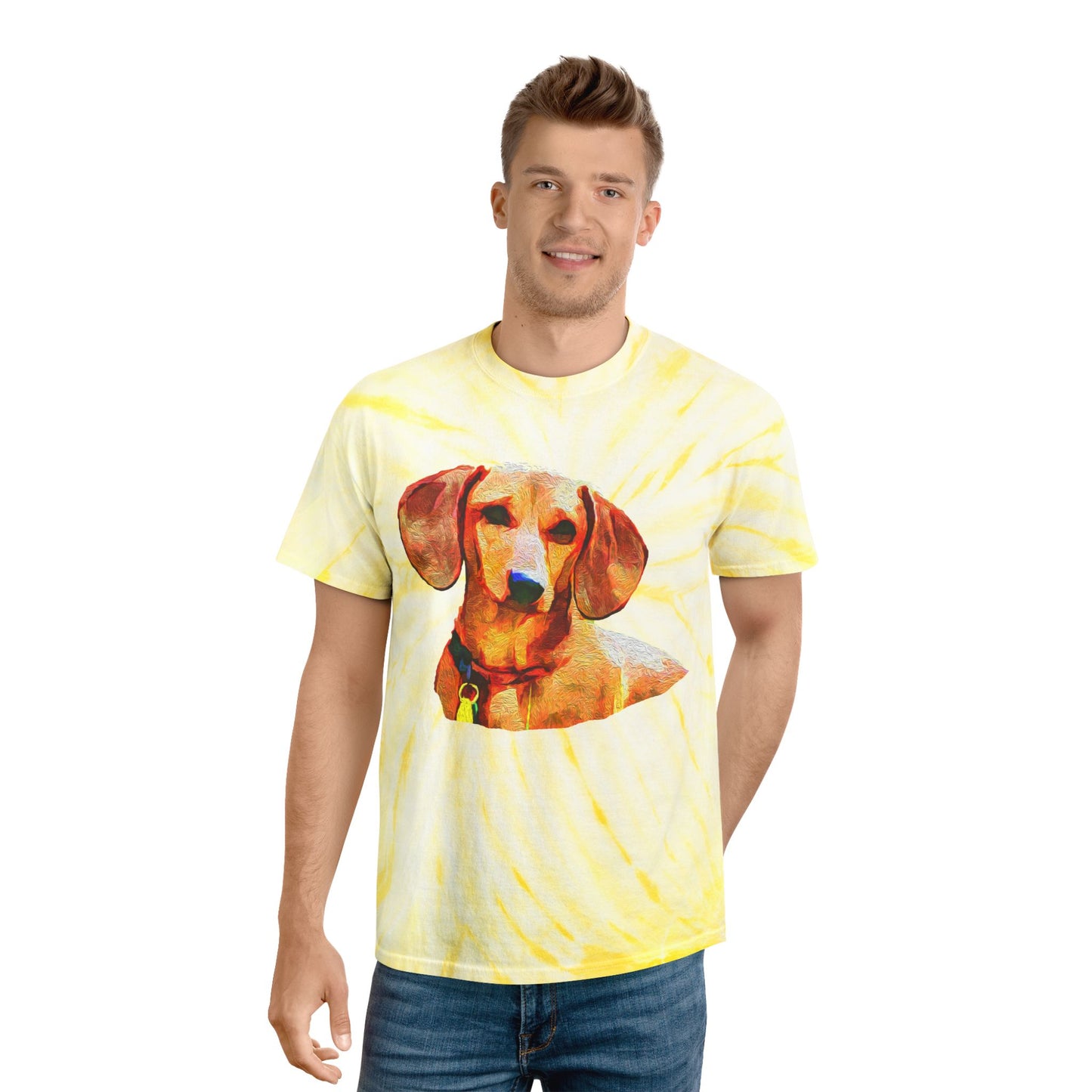 Dachshund 'Daisy' Unisex Cotton Tie-Dye Tee, Cyclone