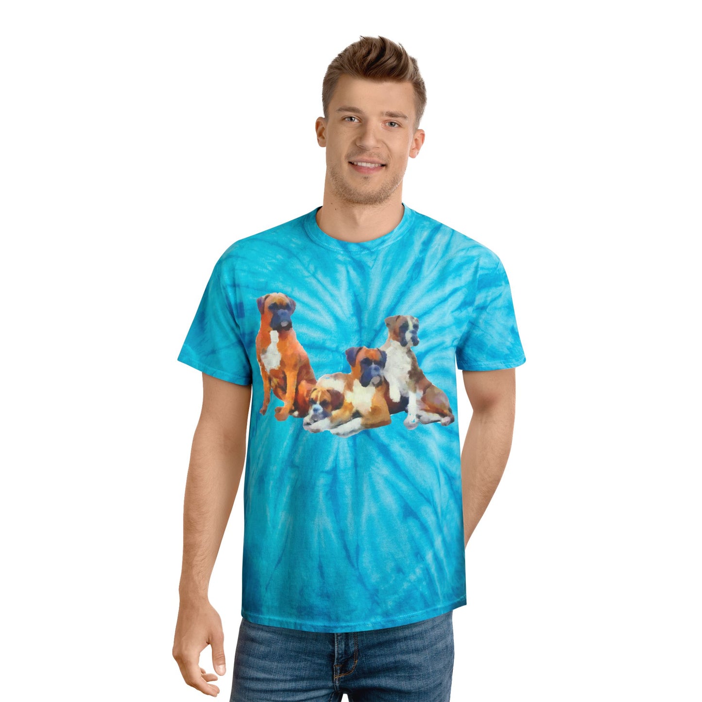 Boxer Quartet Unisex Cotton Tie-Dye Tee in Cyclone