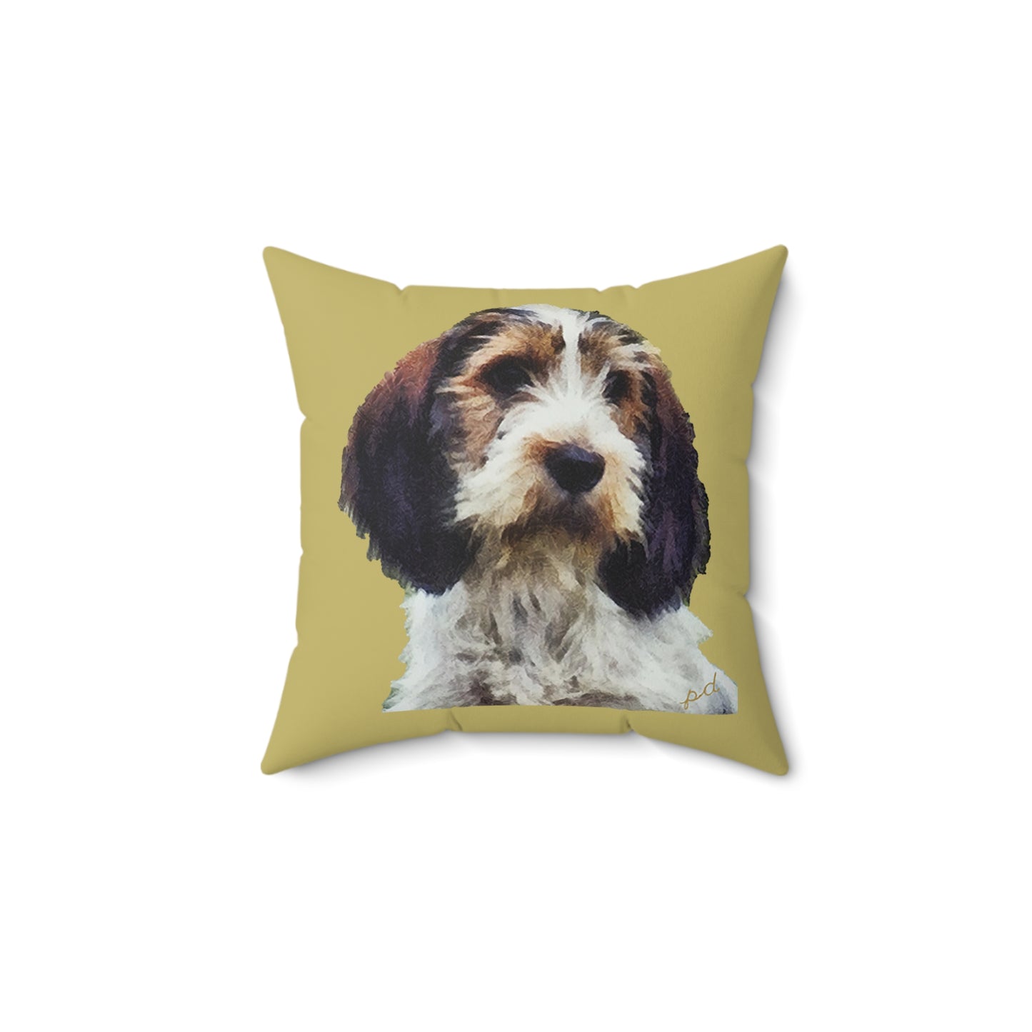 Petit Basset Griffon Vendéen Spun Polyester Throw Pillow