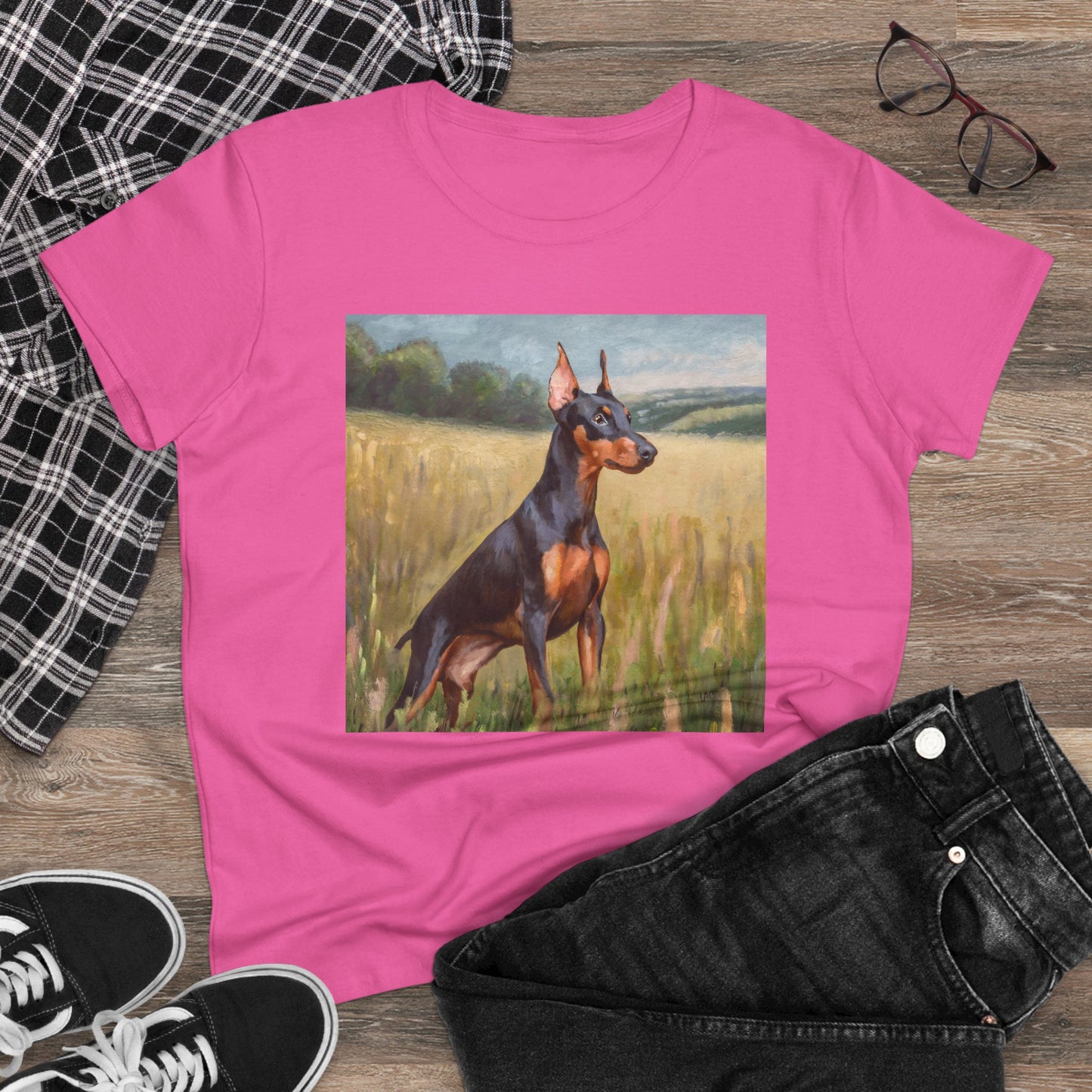 German Pinscher Women's Midweight Cotton Tee