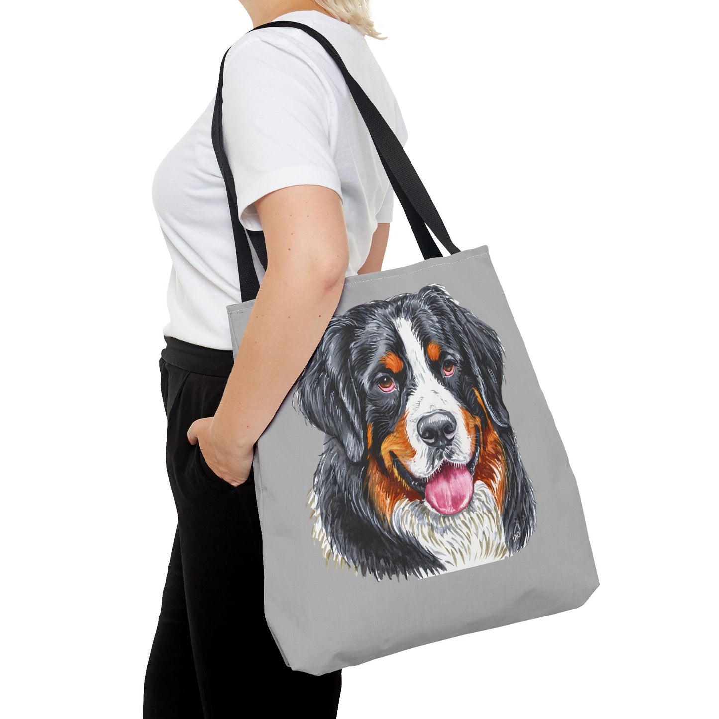 Bernese Mountain Dog Polyester Tote Bag (AOP)