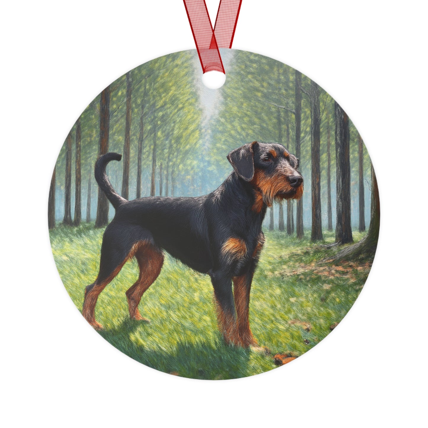 Jagdterrier Christmas Tree Metal Ornaments