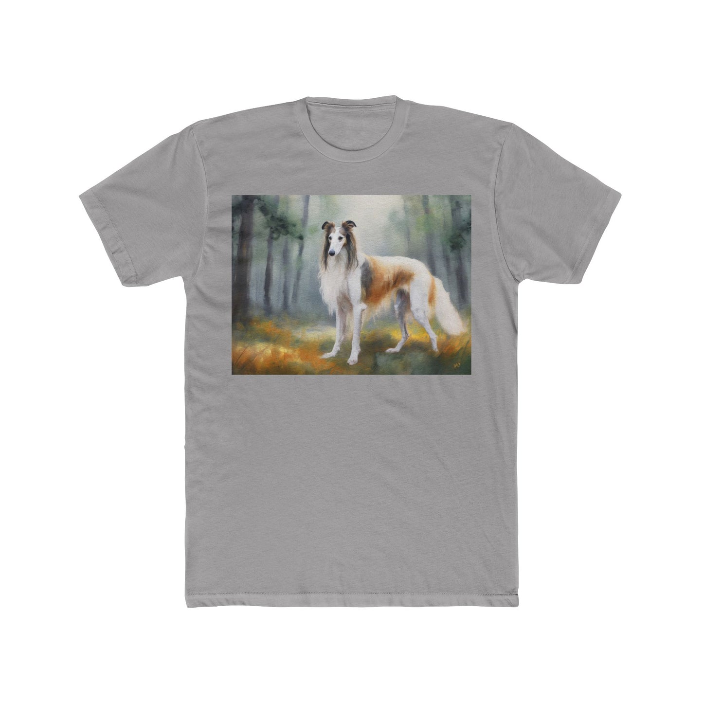 Borzoi 'Russian Wolfhound' Men's Fitted Cotton Crew Tee