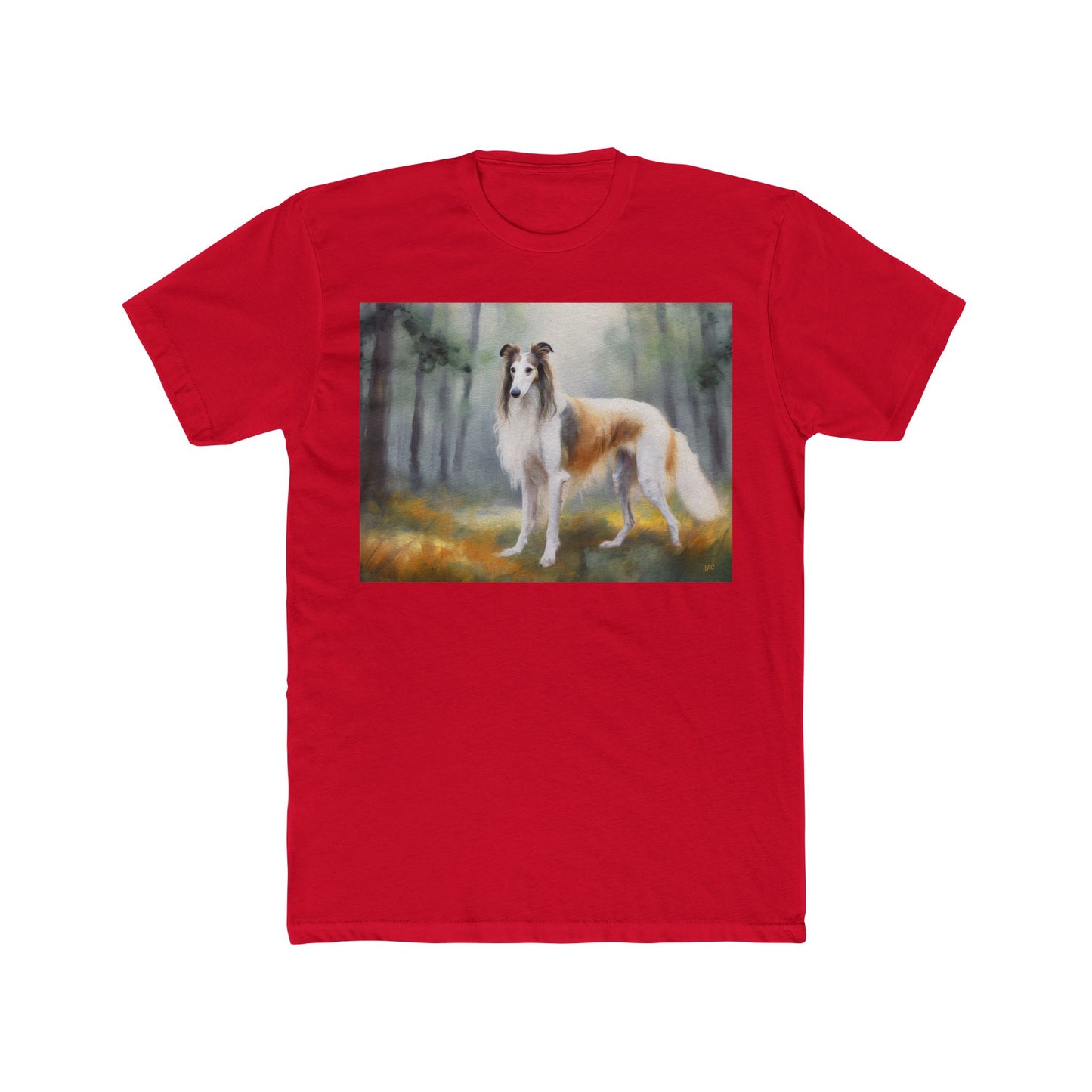 Borzoi 'Russian Wolfhound' Men's Fitted Cotton Crew Tee