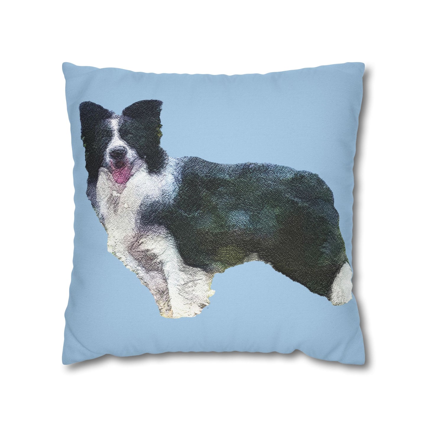 Border Collie '#1' Spun Polyester Throw Pillow