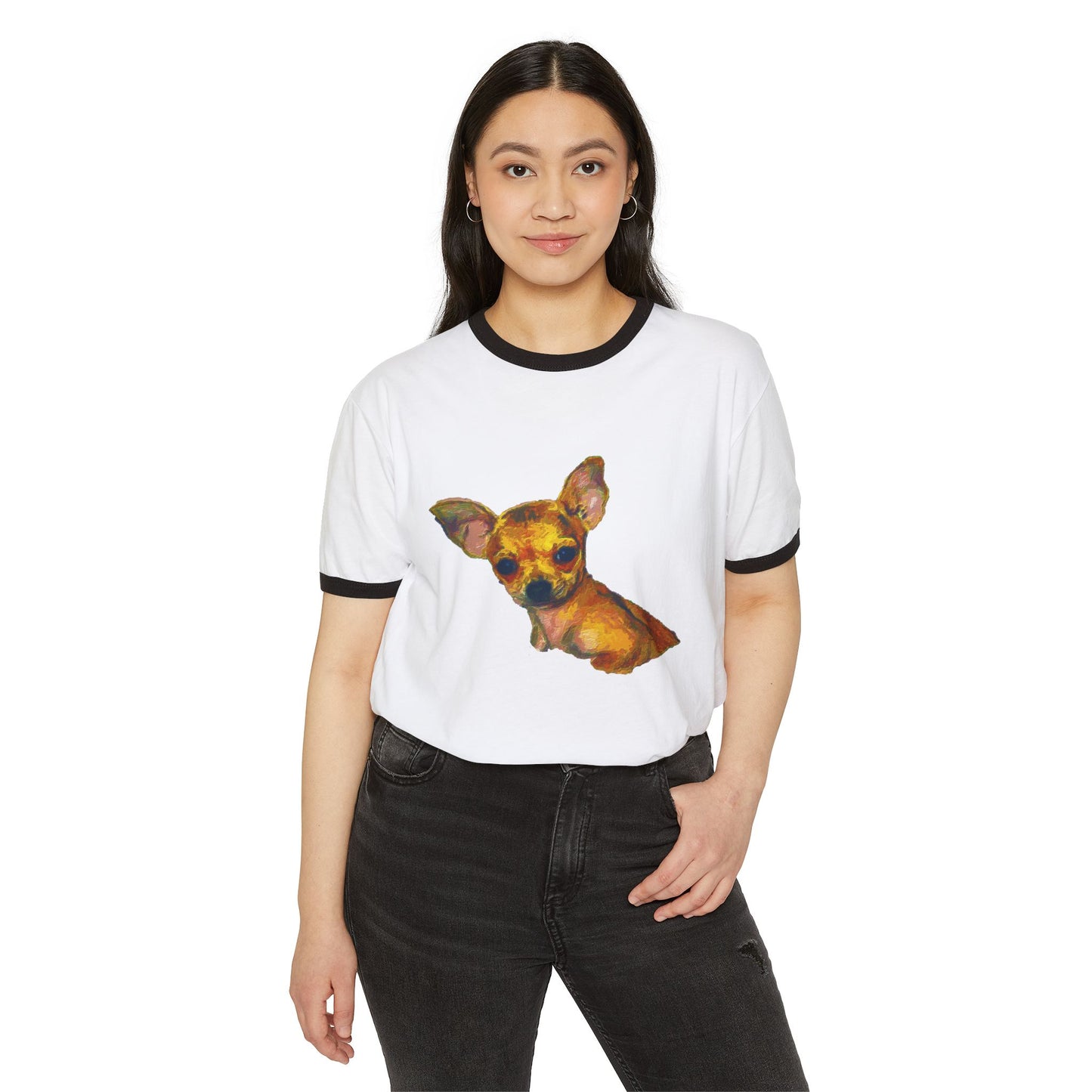 Chihuahua 'Belle' Classic Cotton Ringer T-Shirt