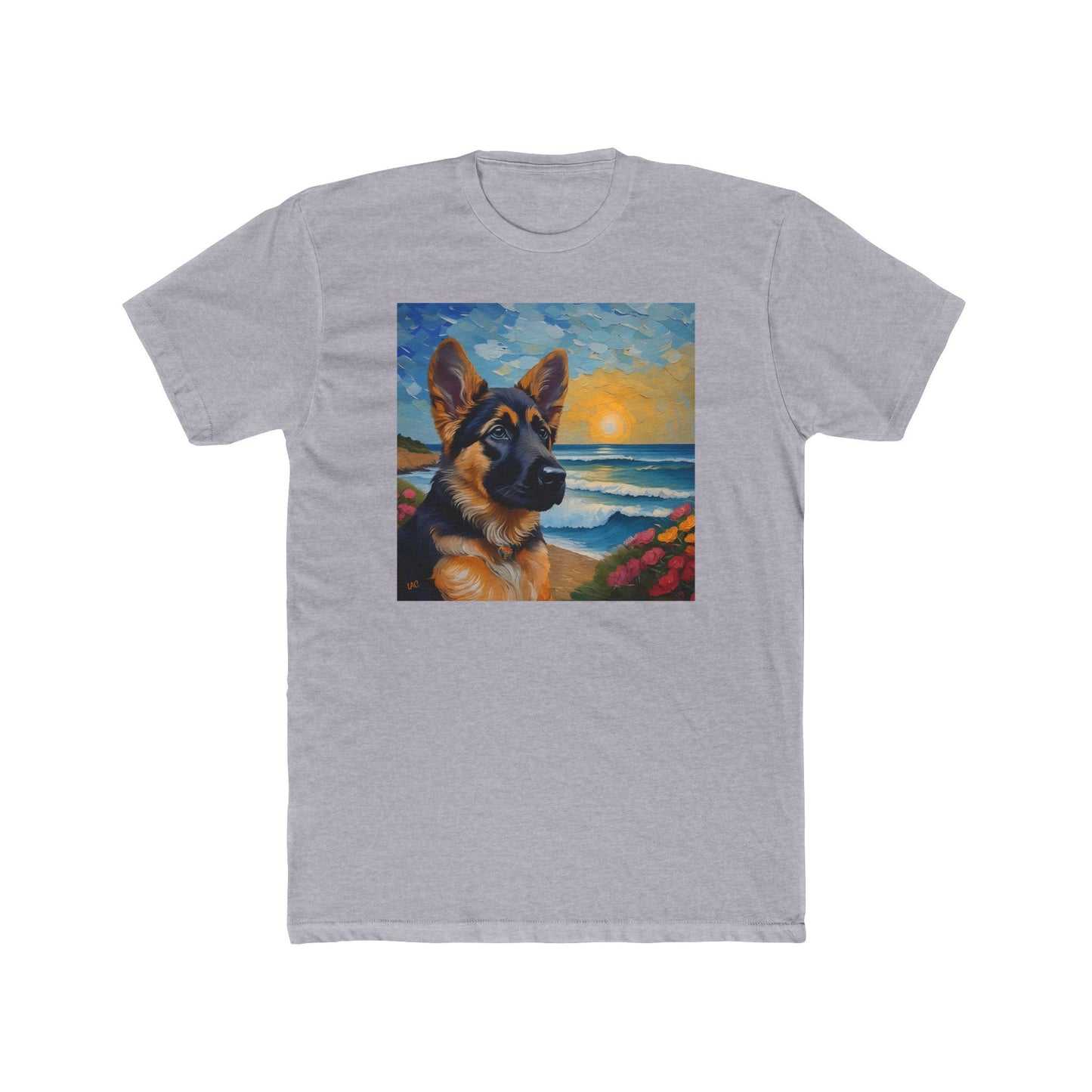 German Shepherd Puppy #2 - Men's Fitted Cotton Crew Tee