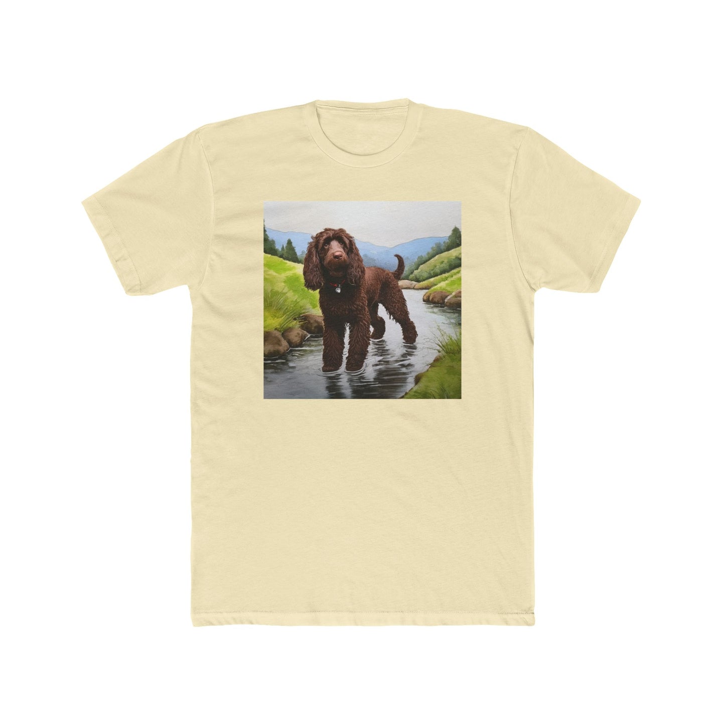 Irish Water Spaniel Men's Fitted Cotton Crew Tee