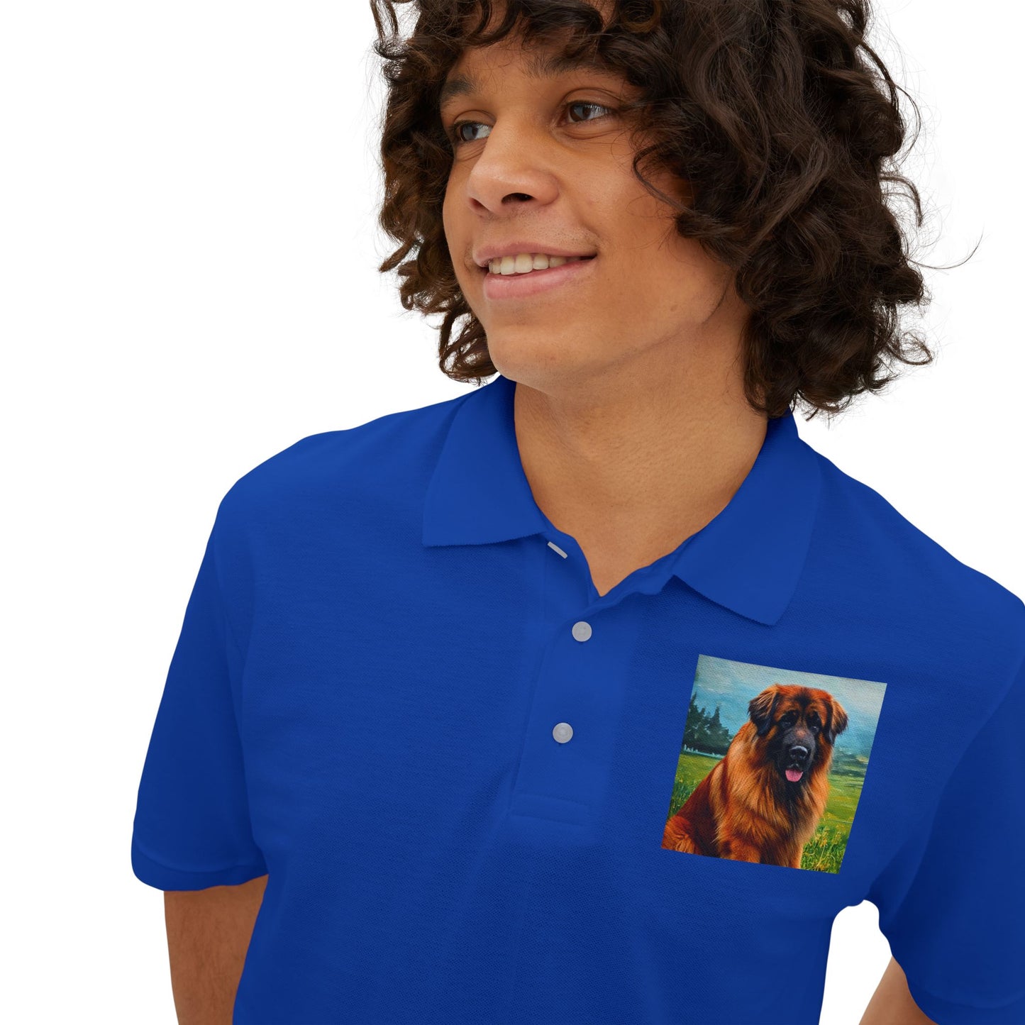 Leonberger - Men's Piqué Polo Shirt - Casual Pet Lover's Shirt