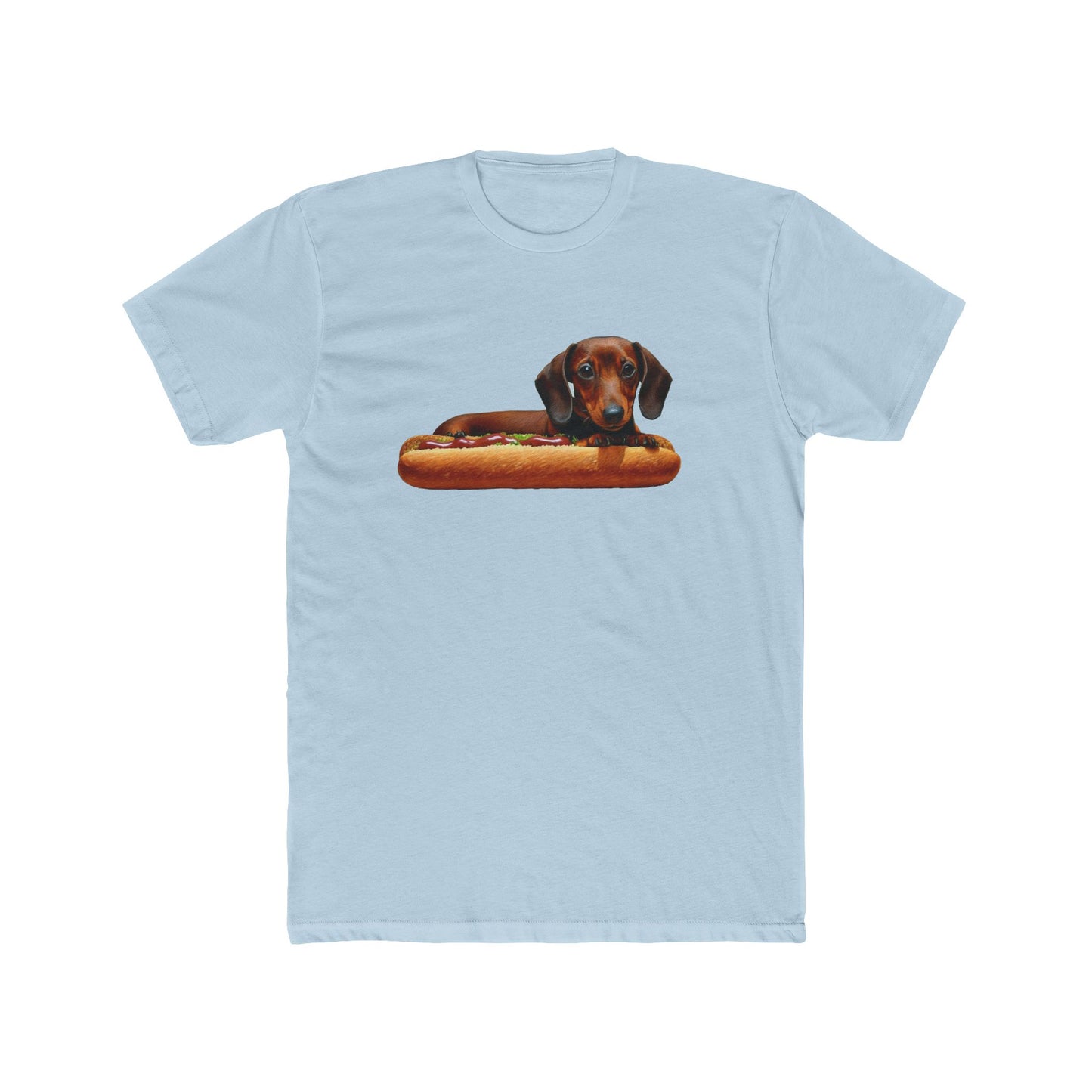 Dachshund Delight - Men's Fitted Cotton Crew Tee