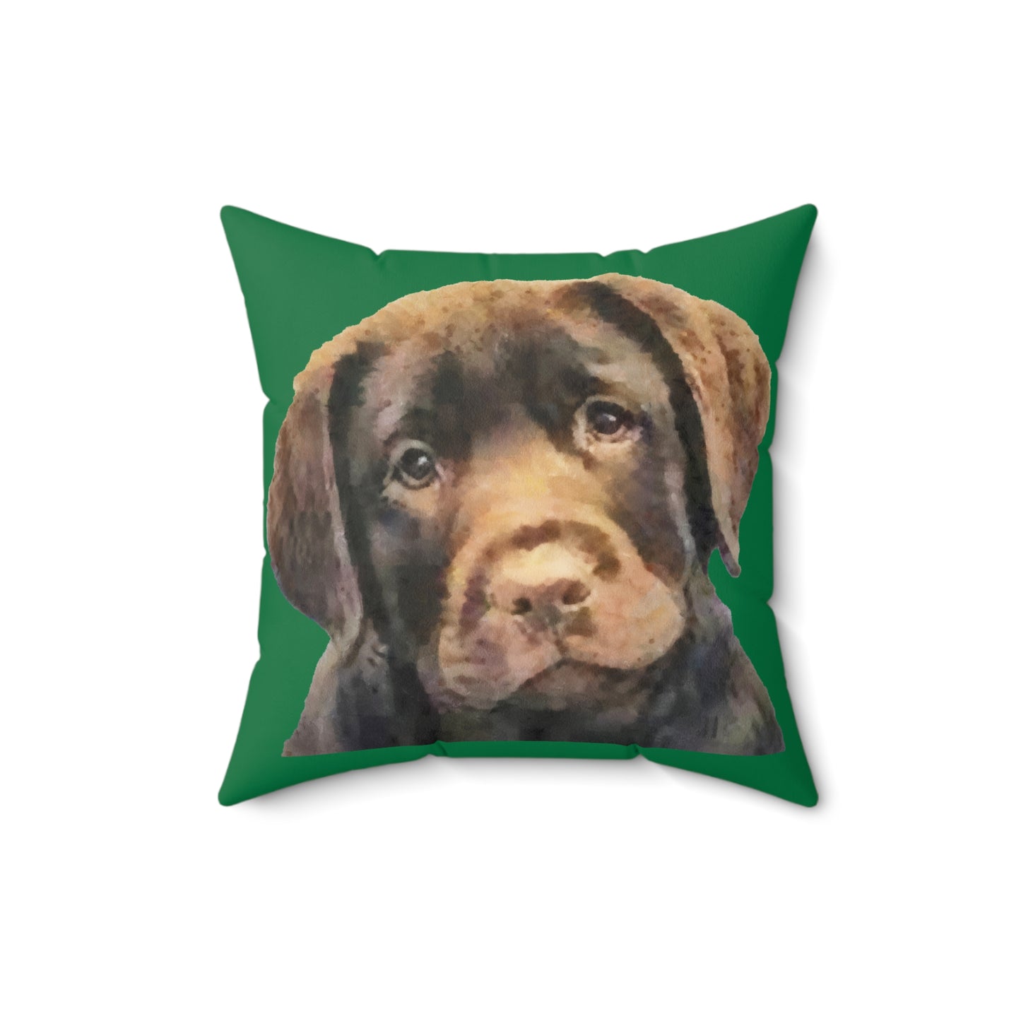 Chocolate Labrador Retriever Spun Polyester Throw Pillow