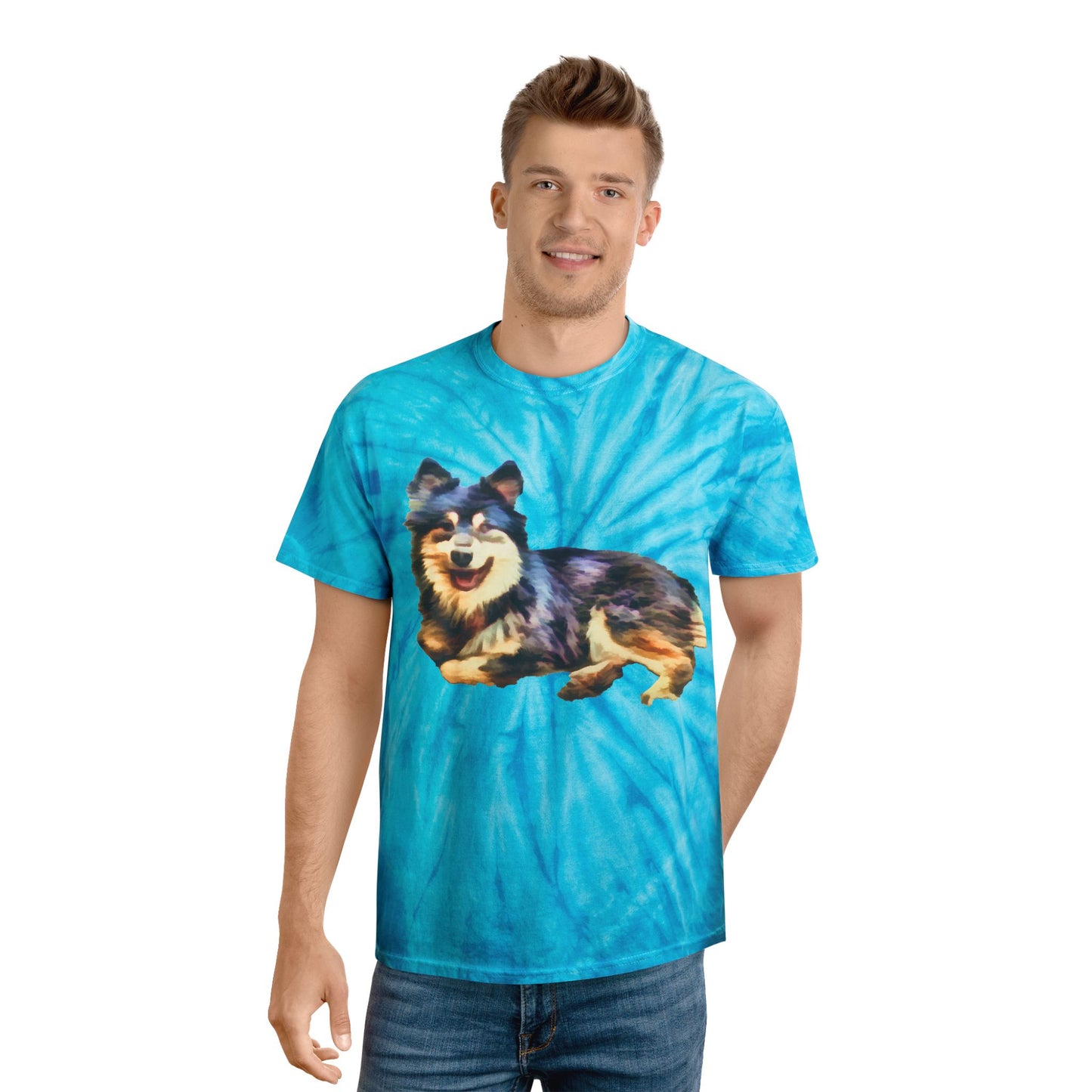 Finnish Lapphund Unisex Cotton Tie-Dye Tee, Cyclone