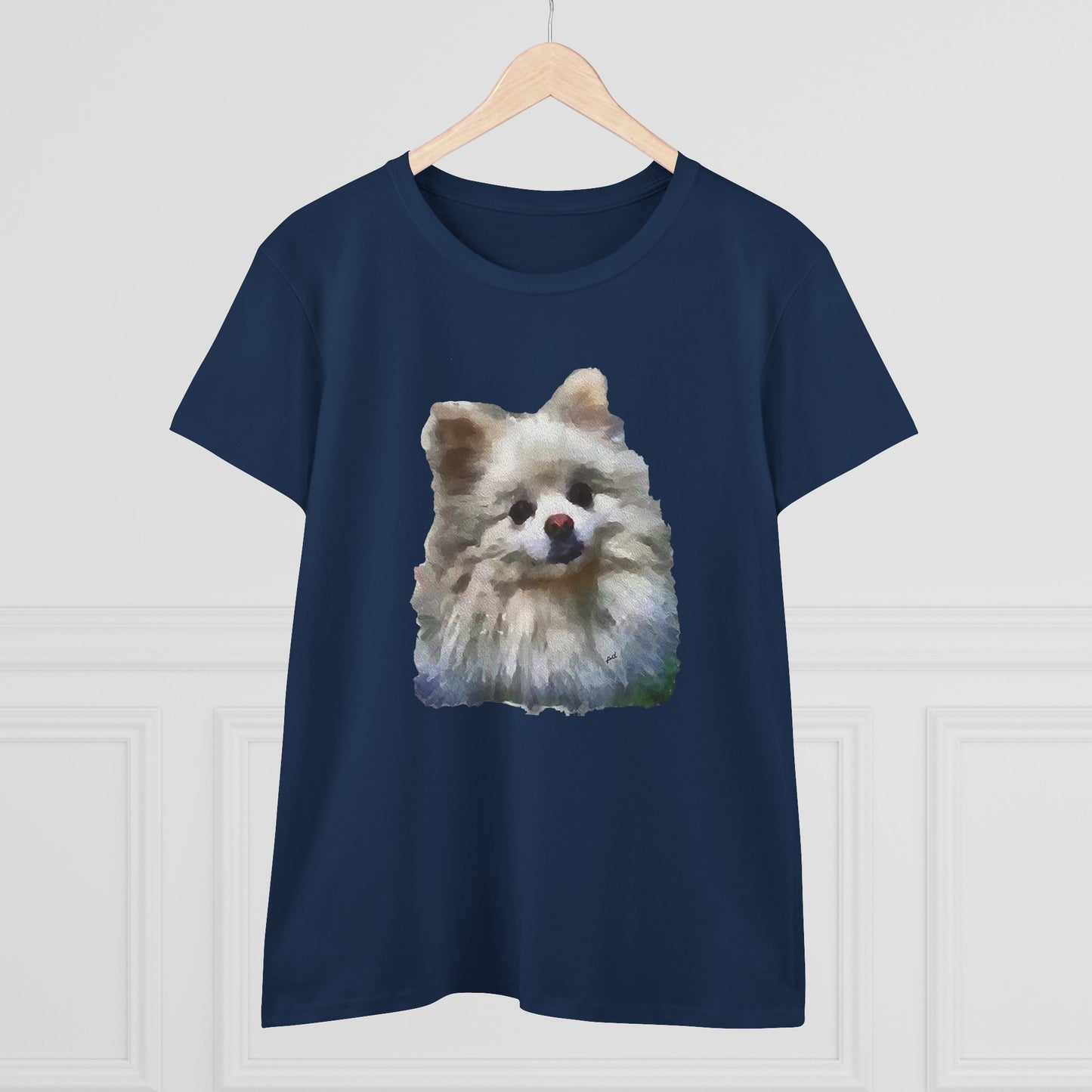 Pomeranian 'Snowball' Women's Midweight Cotton Tee