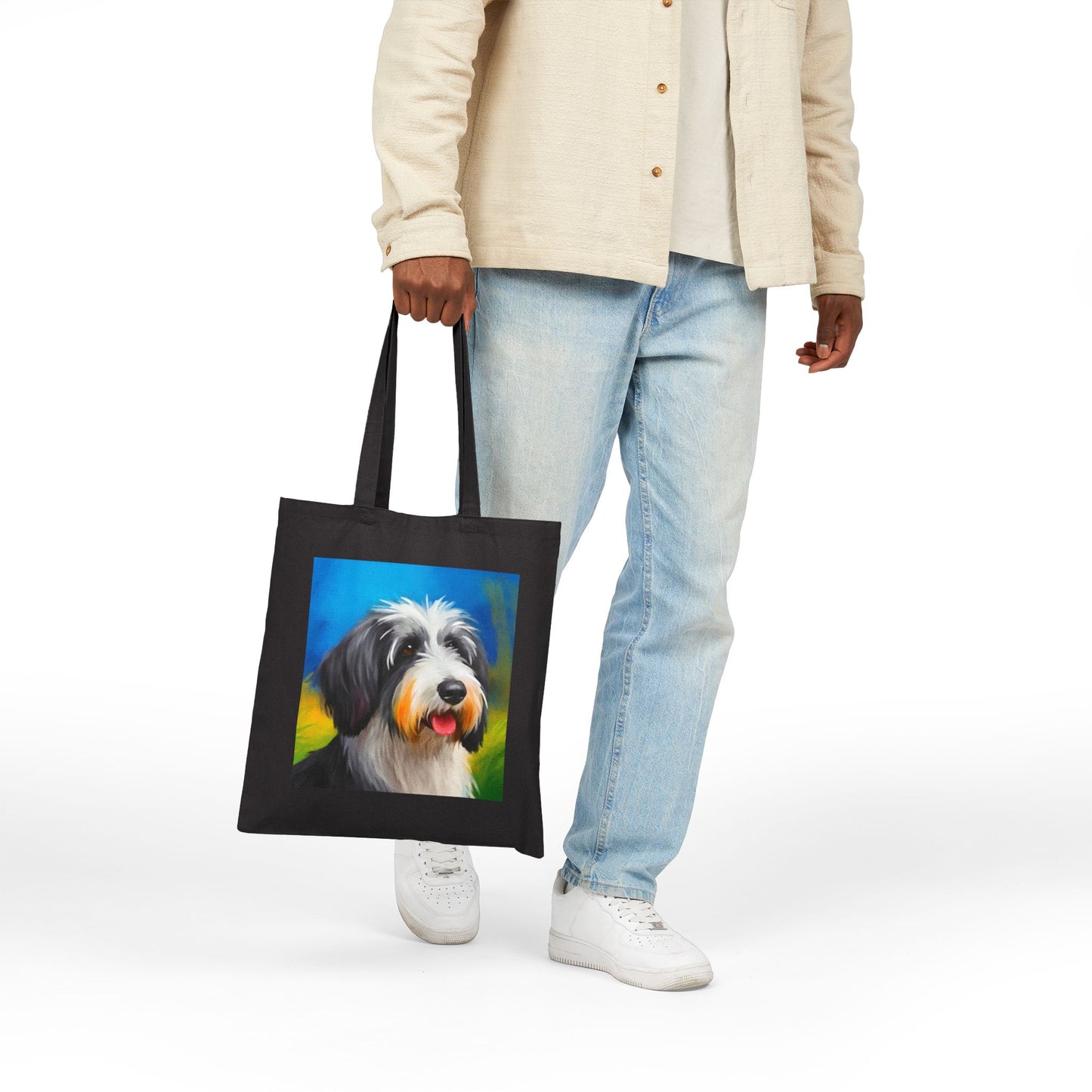 Polish Lowland Sheepdog Cotton Canvas Tote Bag
