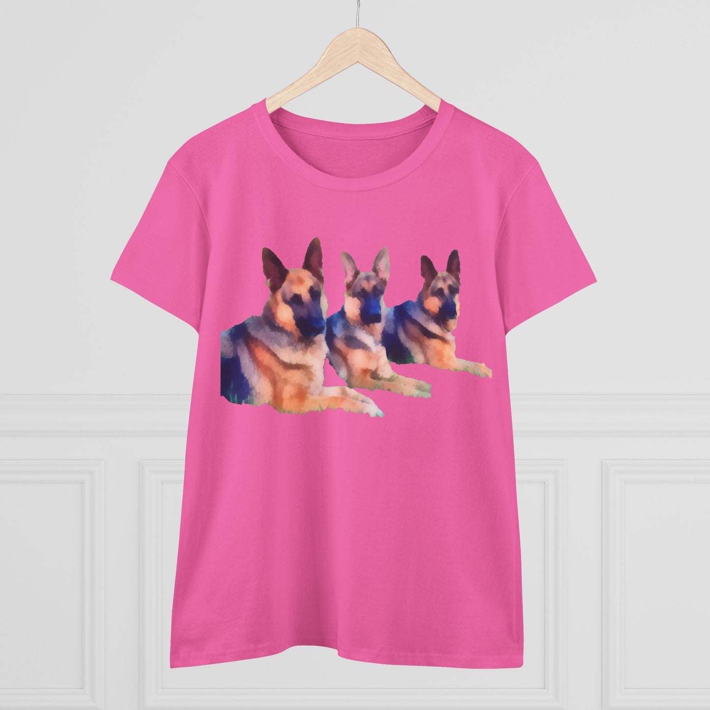German Shepherd 'Trio' Women's Midweight Cotton Tee
