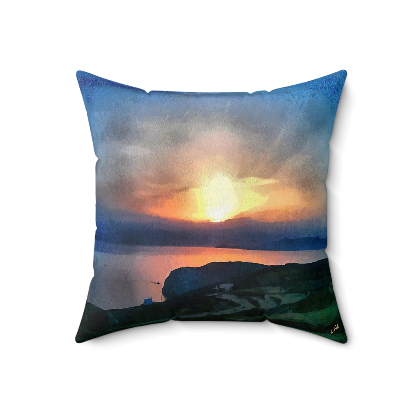 Sifnos Sunset (Greece) Spun Polyester Throw Pillow