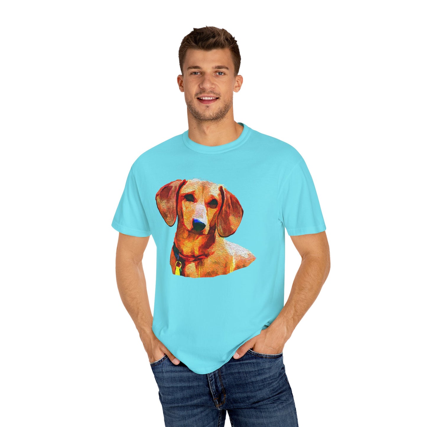 Dachshund 'Daisey' Unisex Relaxed Fit Garment-Dyed T-shirt