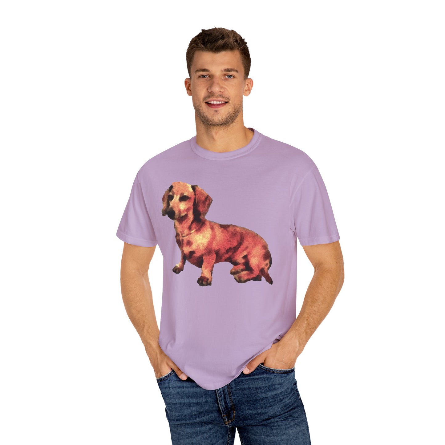 Dachshund 'Simone' Unisex Relaxed Fitted Garment-Dyed T-shirt