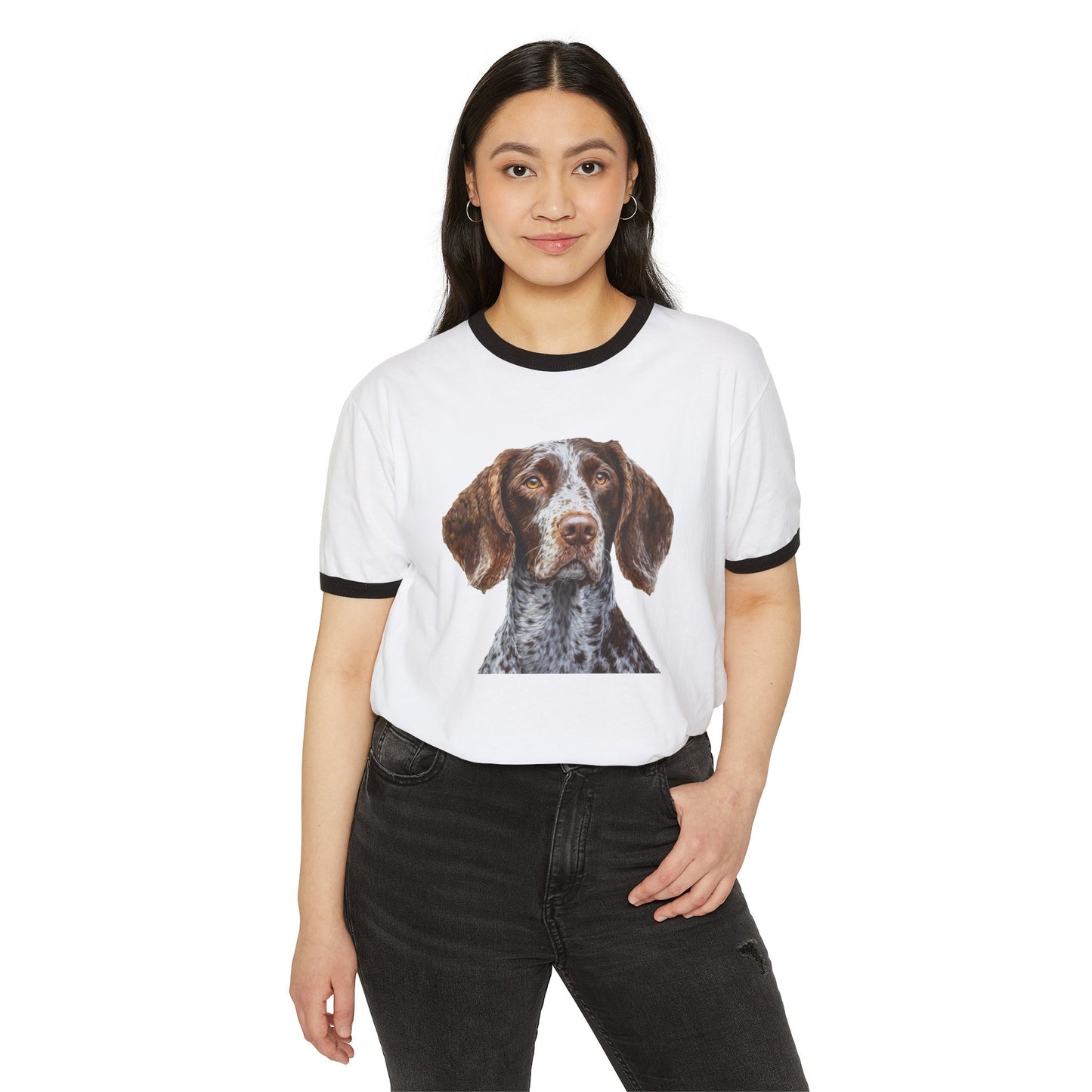 German Wirehaired Pointer Classic Cotton Ringer T-Shirt